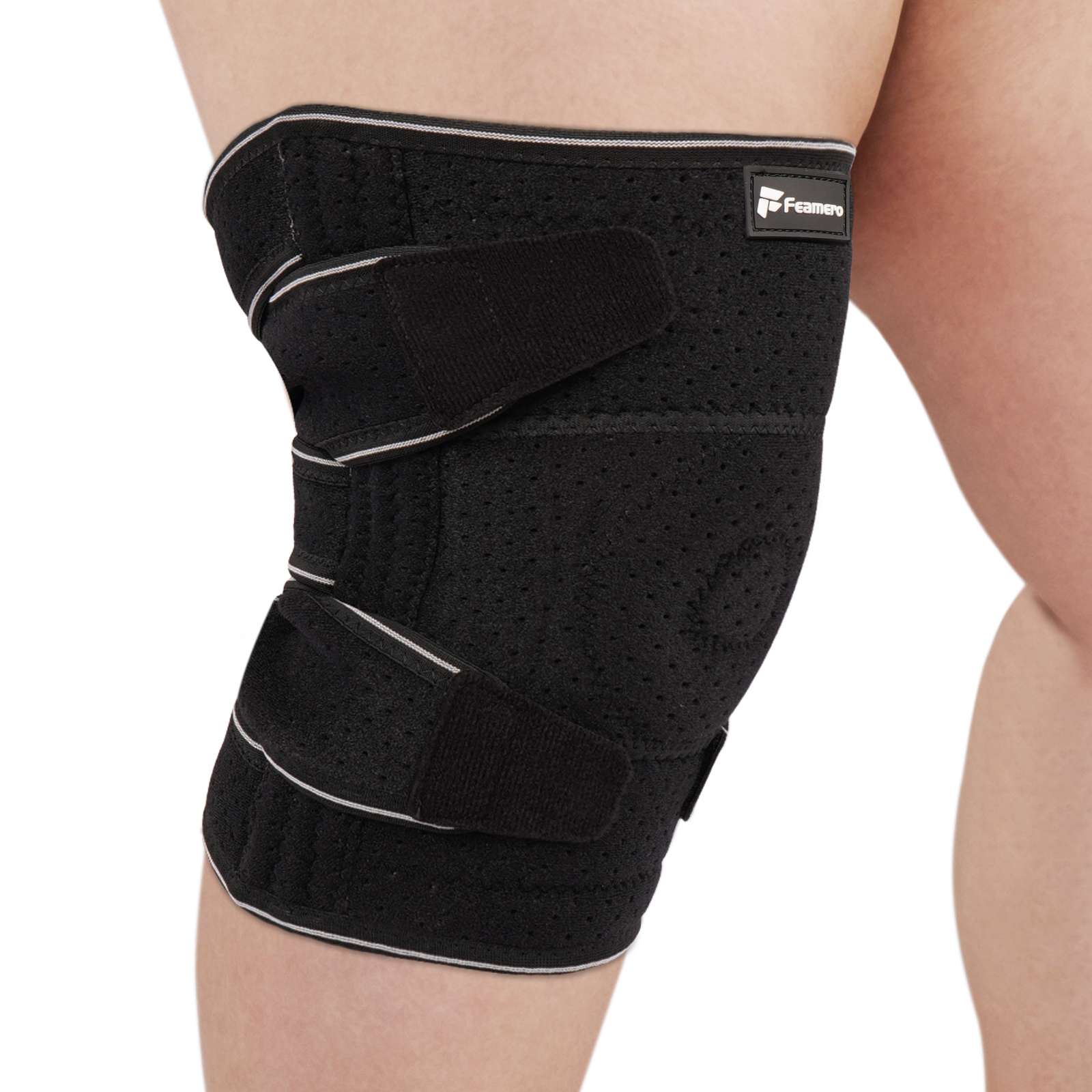 thumbnail video image 2 of Plus Size Knee Brace for Women and Men, Innovative Cross-Pressure Adjustable Knee Support with Side Stabilizers for Meniscus Tears, Arthritis and Joint Pain Relief (5XL/6XL), 2 of 7