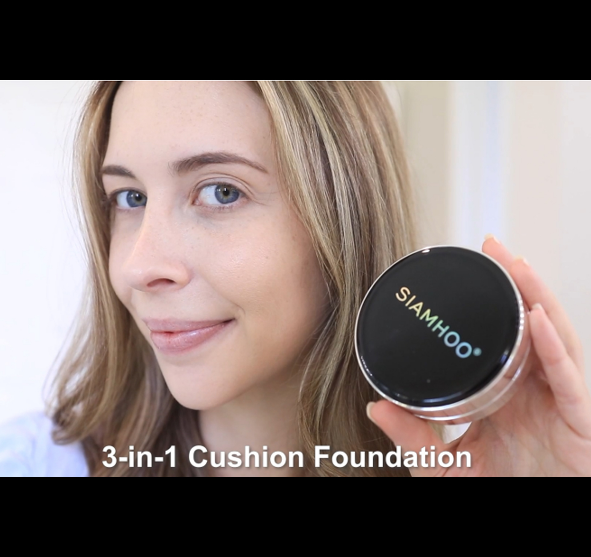 thumbnail video image 2 of SIAMHOO Foundation Full Coverage Air Cushion CC Cream SPF50+ Makeup Lightweight Long-lasting Cushion Oil Control for All Skin Types, Refill Included, 15g*2 (Natural), 2 of 6