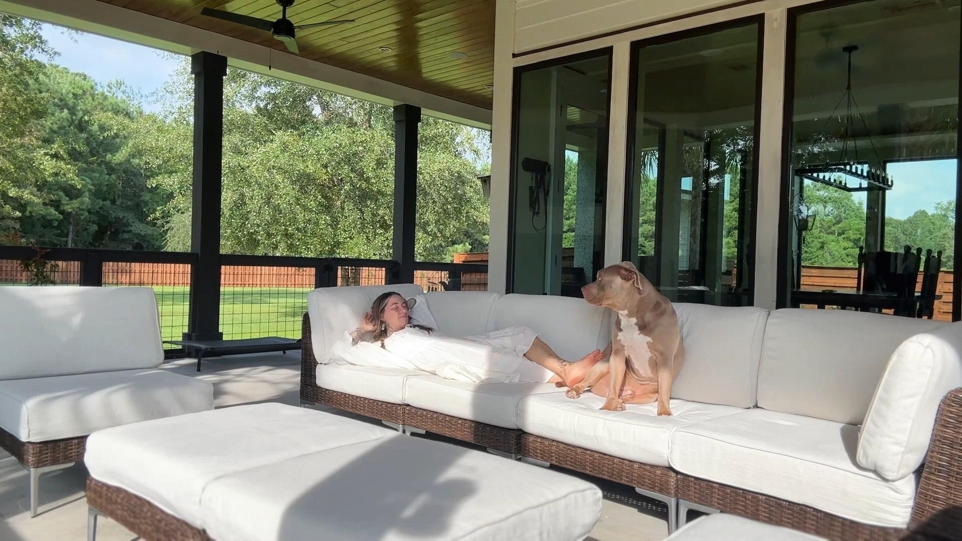 thumbnail video image 2 of LayinSun 7-Piece Outdoor Modular Wicker Sectional Sofa with Fire Pit Table, Patio Furniture Conversation Set with Deep Seating and Thick Cushions, 2 of 10