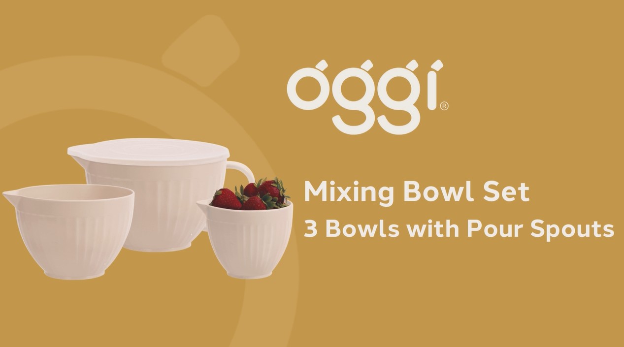 thumbnail video image 2 of Set of 3 Bowls with Pour Spout - 0.5, 1, 2  Qt, 2 of 8