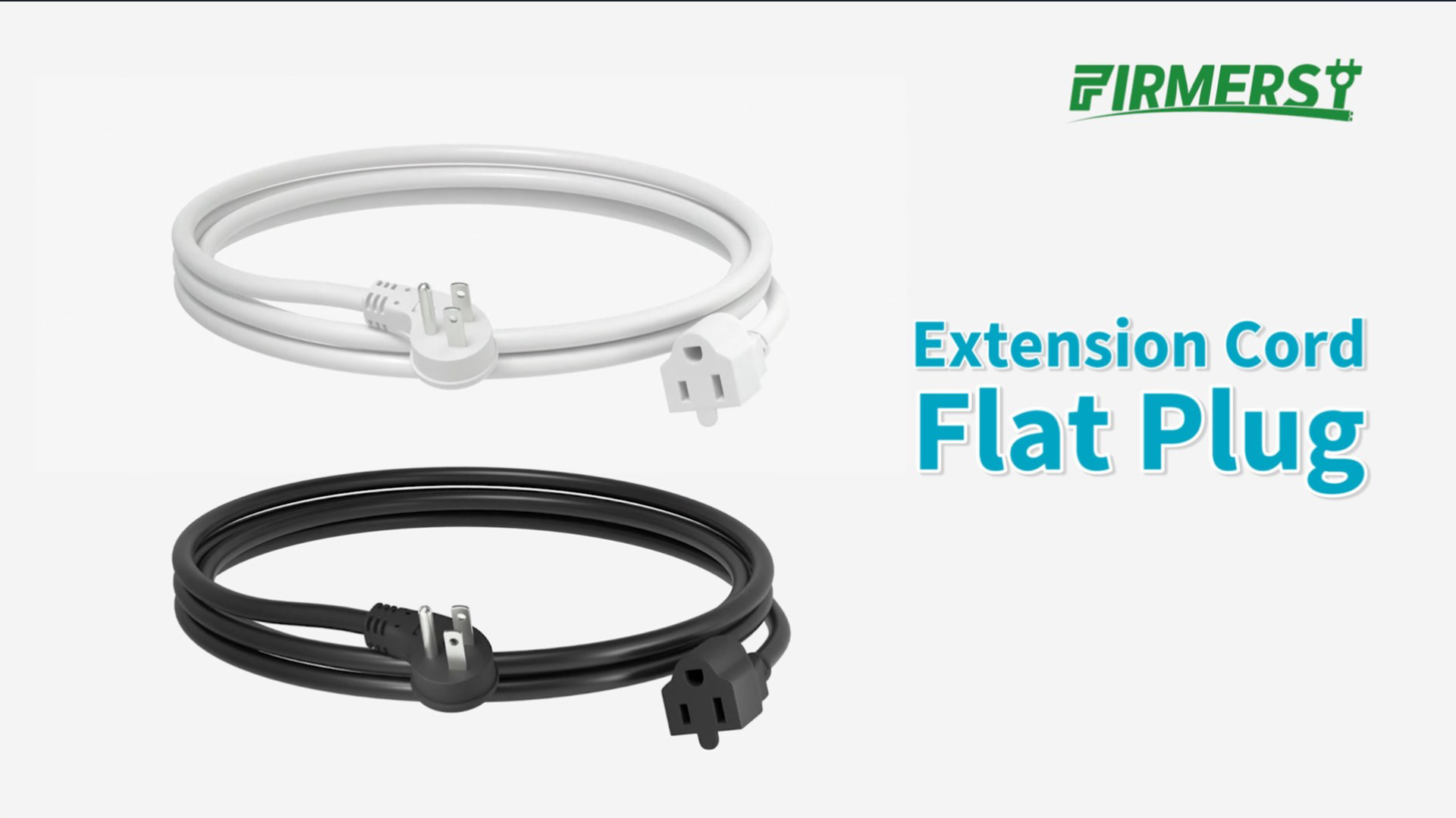 thumbnail video image 2 of FIRMERST 15 feet 1875W Extension Cord Heavy Duty 14 AWG Low Profile 15A Black, 2 of 7