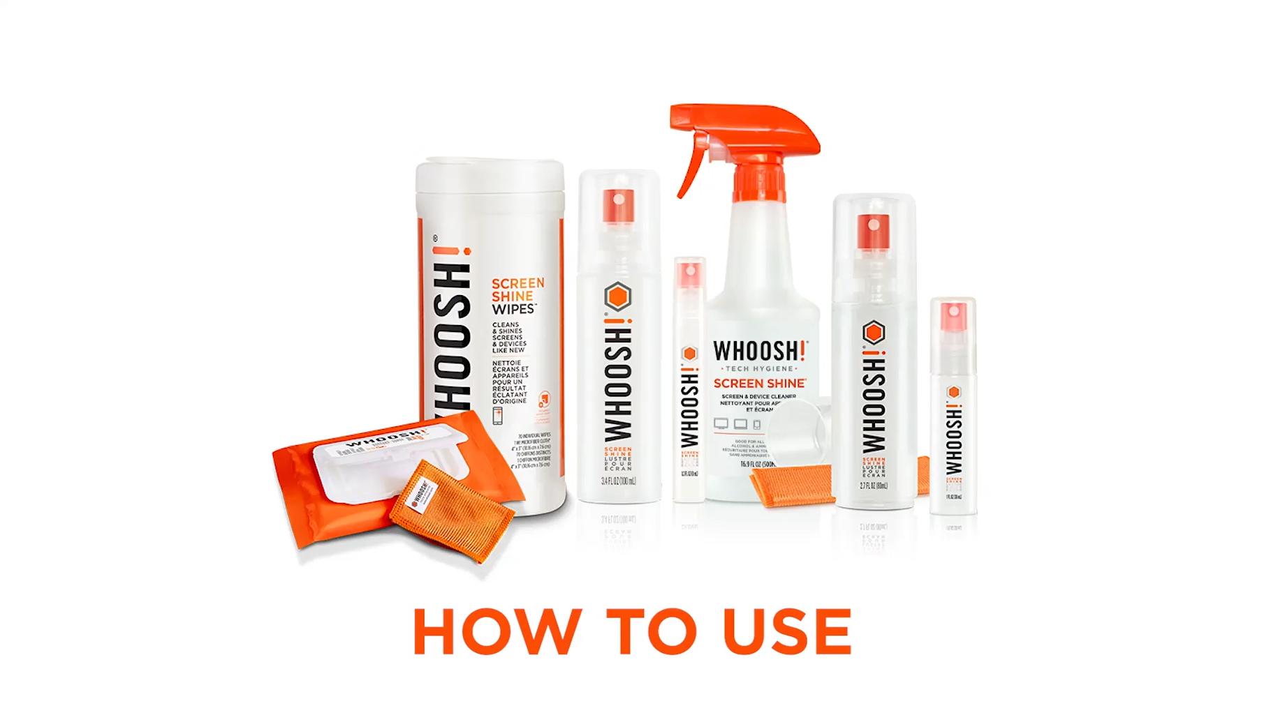 thumbnail video image 2 of WHOOSH! Electronic Screen Cleaner Refill 32.1 fl oz | Eco-Friendly, Safe, Ammonia-Free Screen Cleaner for All Devices | Compatible with Pro Screen Cleaner, Perfect for TVs, Laptops, Phones, 2 of 2