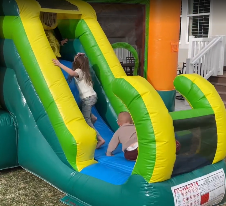 thumbnail video image 2 of Hapcap Semi Commercial Inflatable Bounce House with Slide for Big Kids ,Large Jumping Area,for Backyard Party,without Blower, 2 of 10