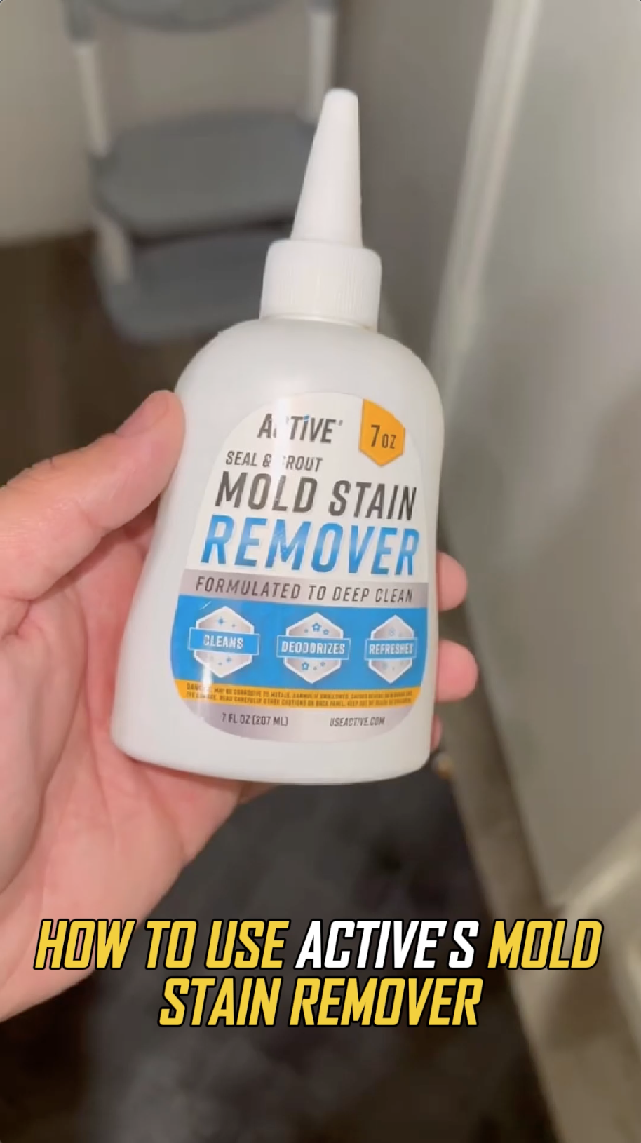 thumbnail video image 2 of Active Mold Stain Remover Gel, Heavy Duty Solution for Washing Machine Seals and Bathroom Cleaner, 7 fl oz, 1 Count, 2 of 10