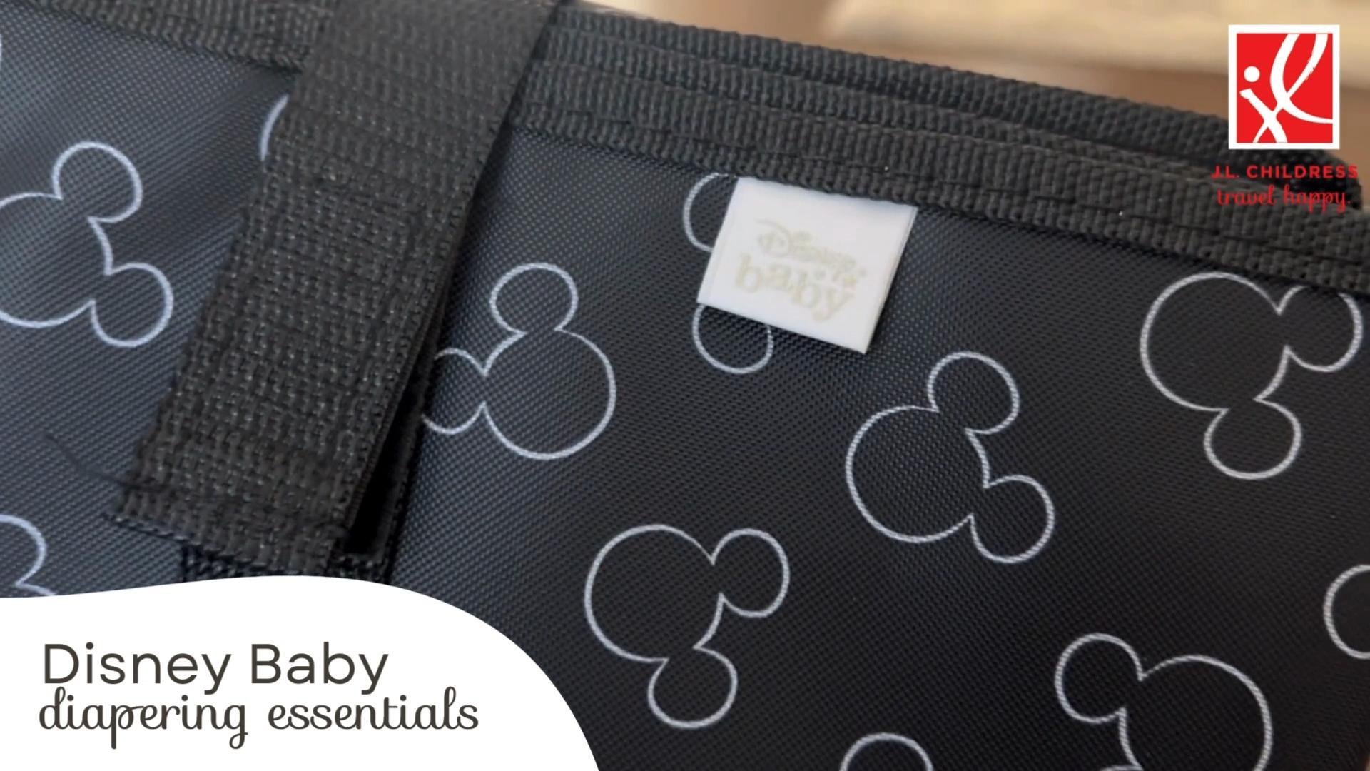 thumbnail video image 2 of Disney Baby by J.L. Childress Full Body Portable Changing Pad, Extra-Large, Waterproof, Mickey Minnie Ivory, 2 of 8