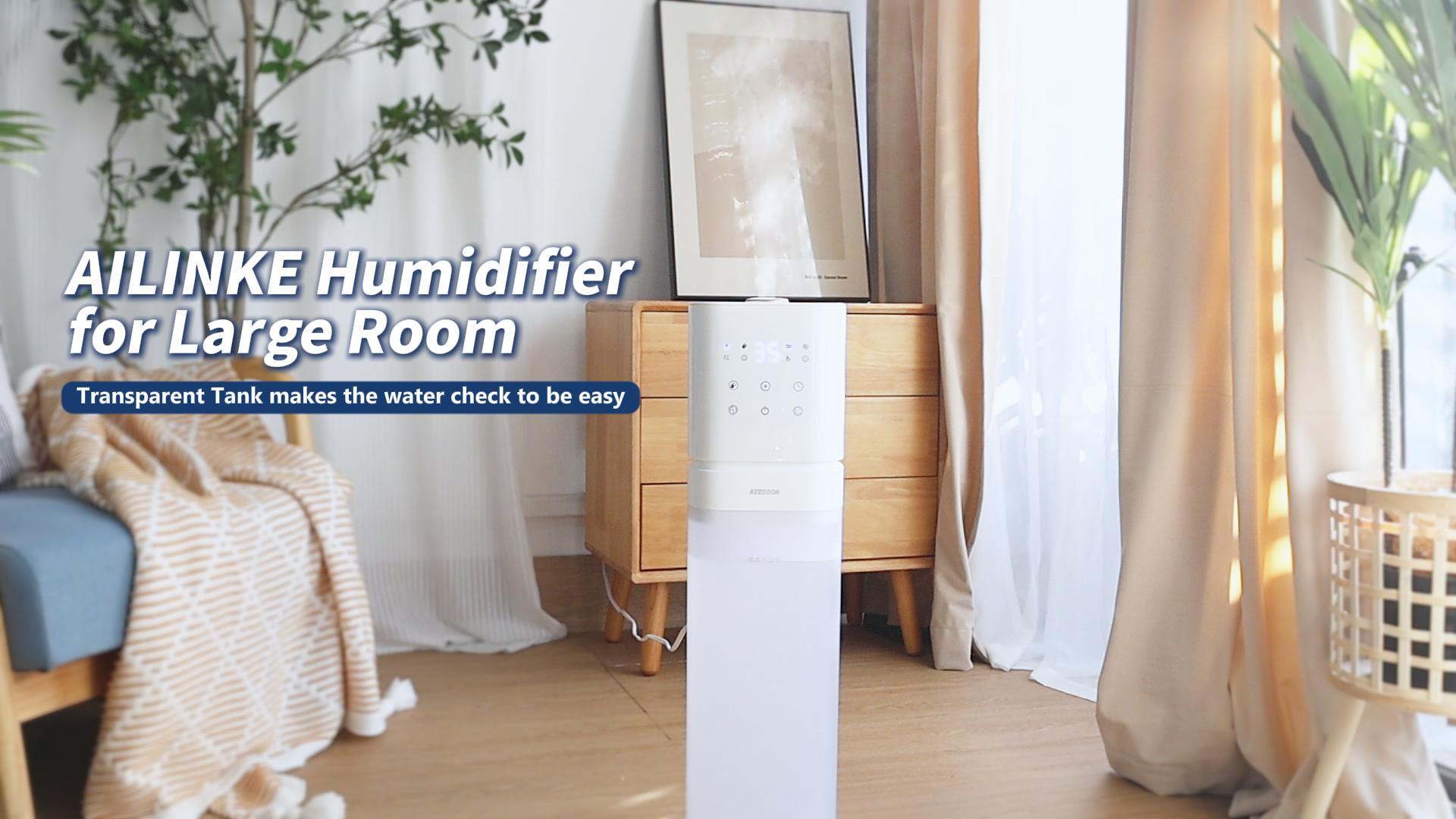 thumbnail video image 2 of Smart Humidifier Large Room, 2.1Gal/8L Humidifiers for Room Bedroom, Whole House Cool Mist Humidifiers, White, 2 of 8