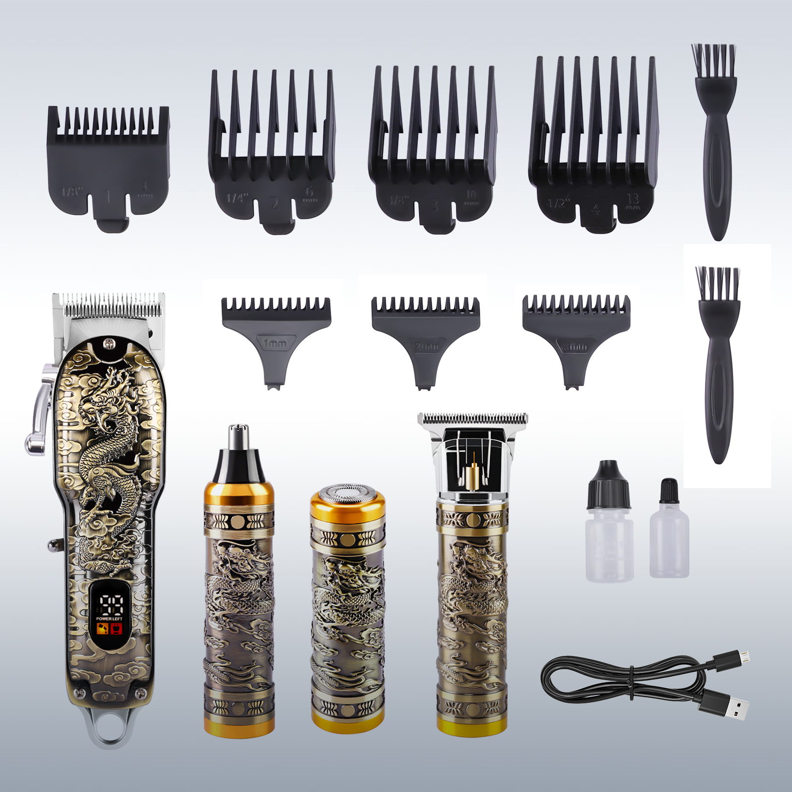 thumbnail video image 2 of MENSURE 4 in 1 Professional Hair Clippers for Men,Grooming Kits & Sets,Cordless Beard Trimmer,Electric Shavers with LED Display, 2 of 8