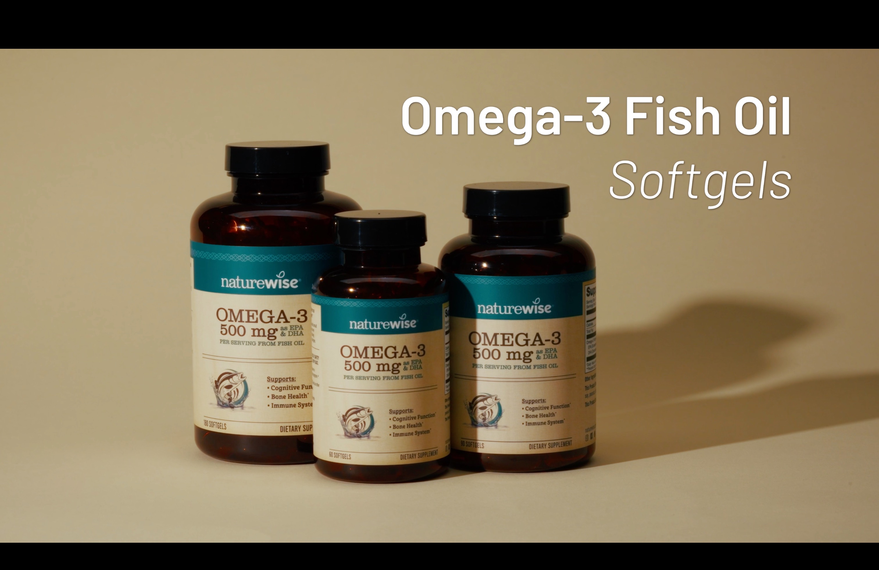 thumbnail video image 2 of NatureWise Omega 3 Fish Oil 500mg - Wild-Caught, Non-GMO - 180 Softgels[6-Month Supply], 2 of 12