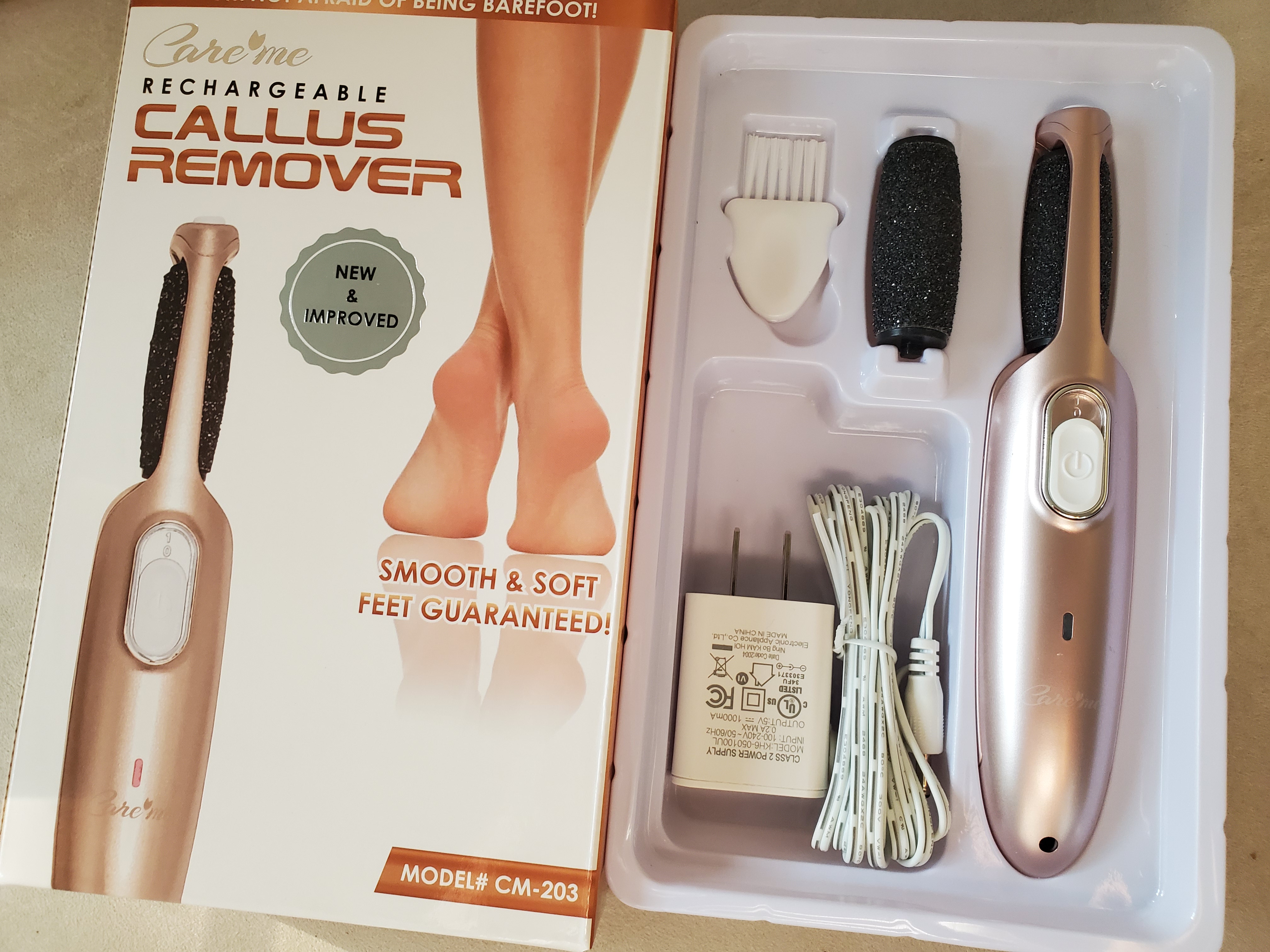 thumbnail video image 2 of Care Me Powerful Electric Foot Callus File Removes Dry, Dead, Hard Skin, Callous for Pedicure Spa-like Smooth & Soft Feet, 2 of 9