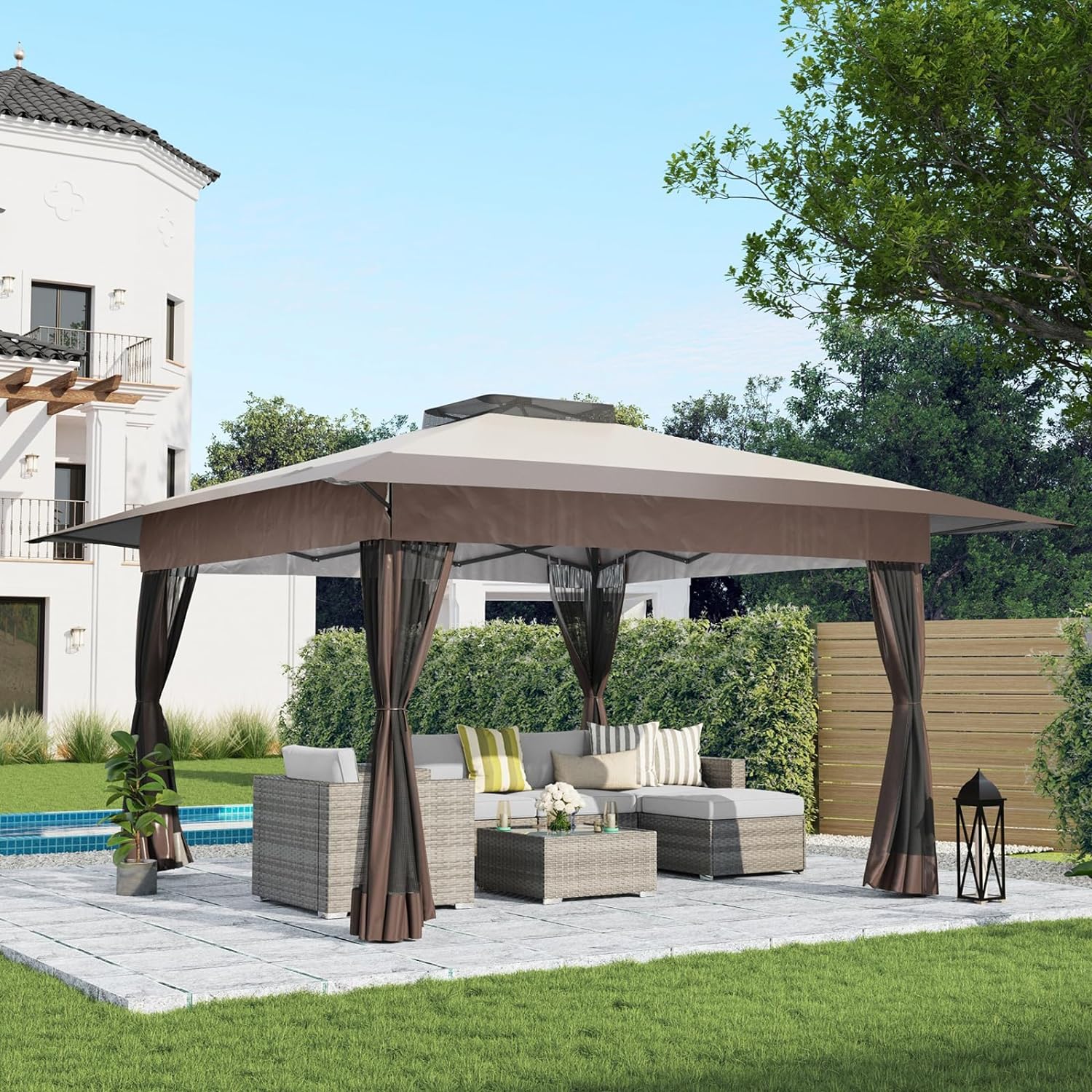 JOIVI 13'x13‚Äô Patio Gazebo, Canopy, Mosquito Netting - Walmart.com