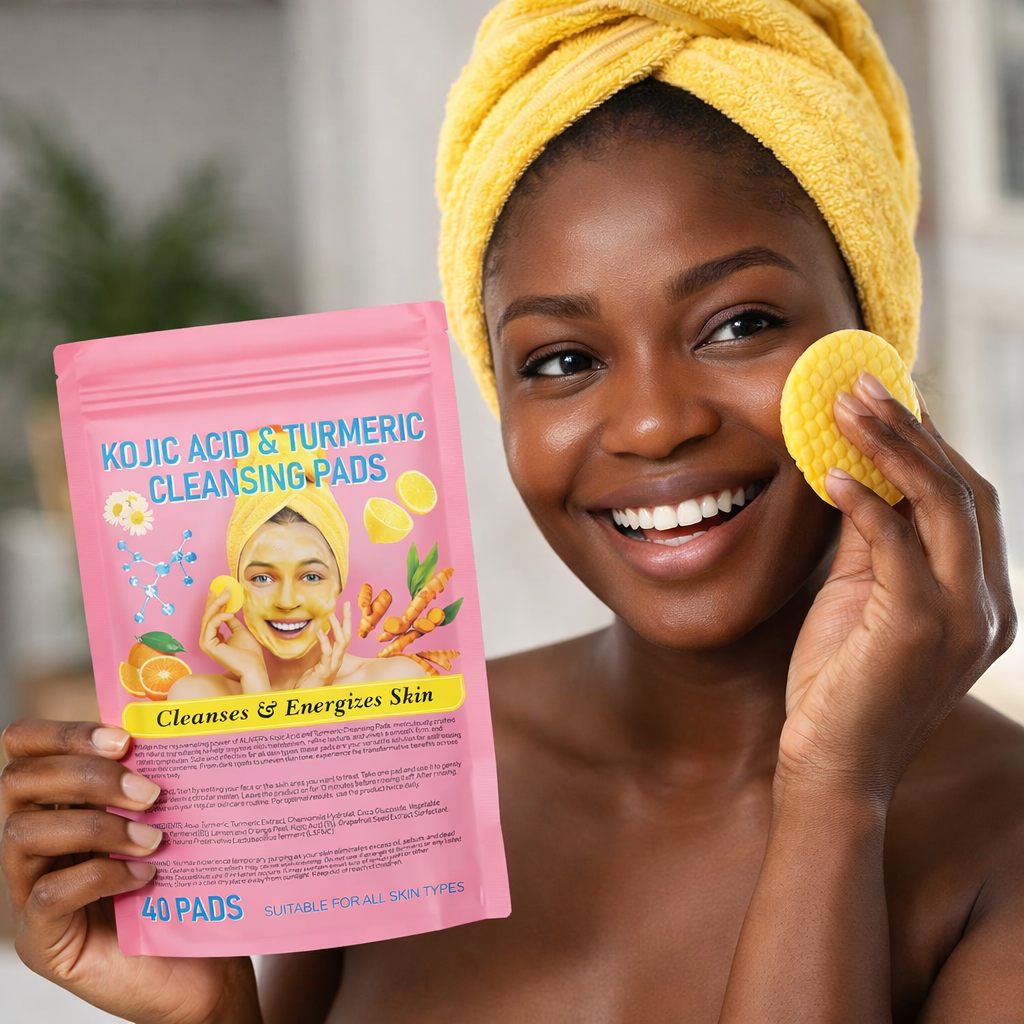 thumbnail video image 2 of THRIVE STUDIO Kojic Acid & Turmeric Cleansing Pads for Face and Body, Deep Pore Cleanser, Gentle Exfoliating Makeup Remover, Oil Control & Brightening Care for All Skin Types - 2pk, 2 of 11