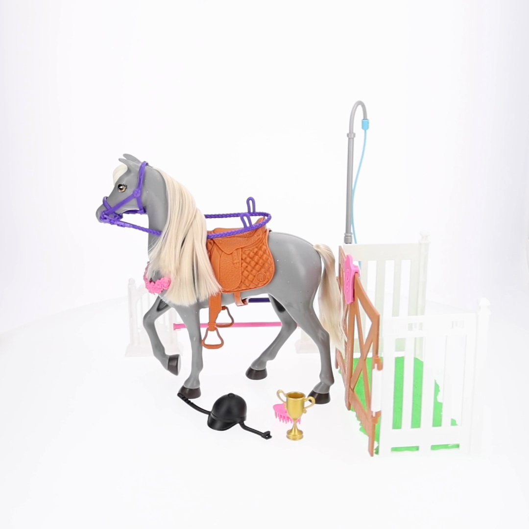 Barbie World Horse Stable Playset with Toy Horse, Jump