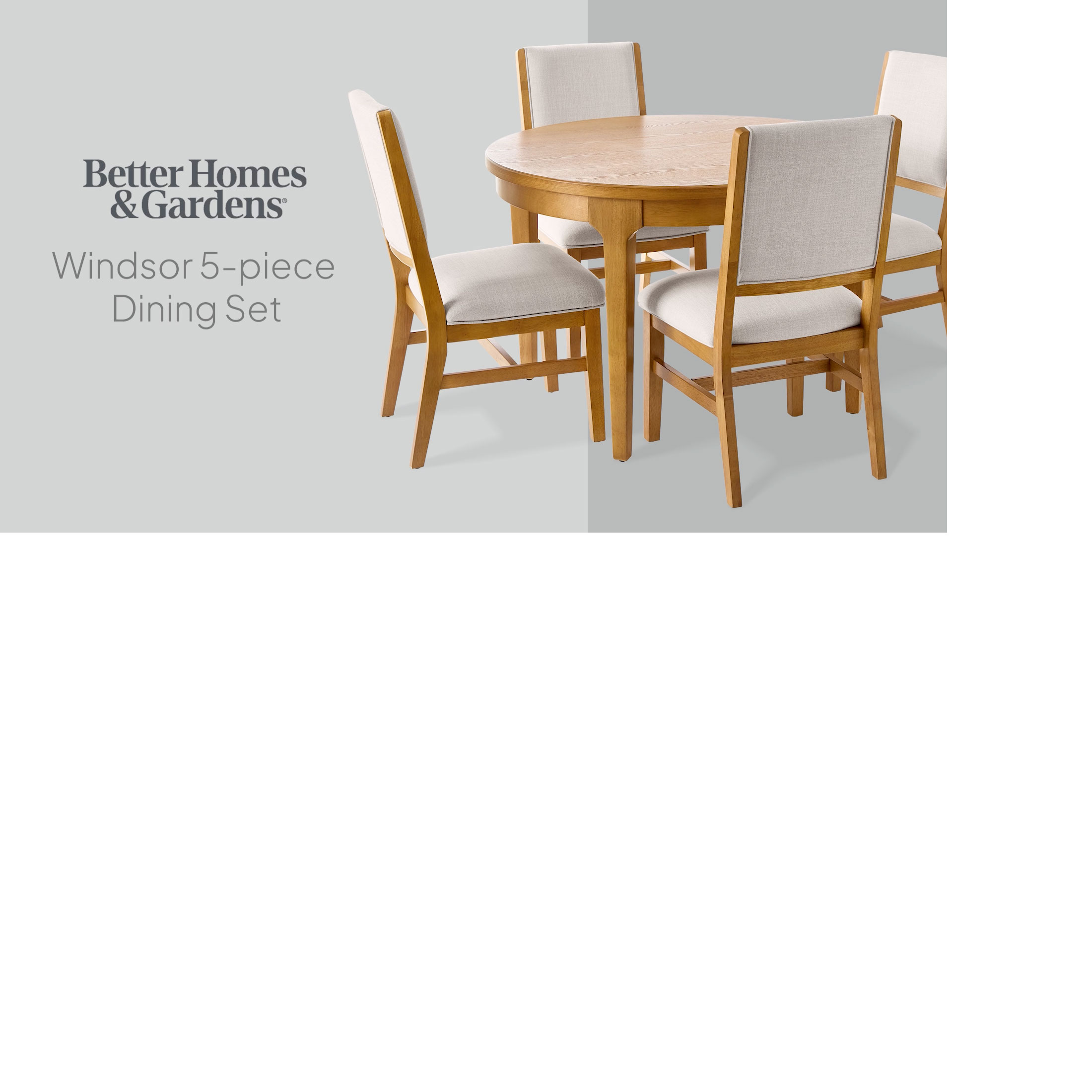 thumbnail video image 2 of Better Homes & Gardens Windsor 5-Piece Dining Set, Light Honey Finish, 2 of 17