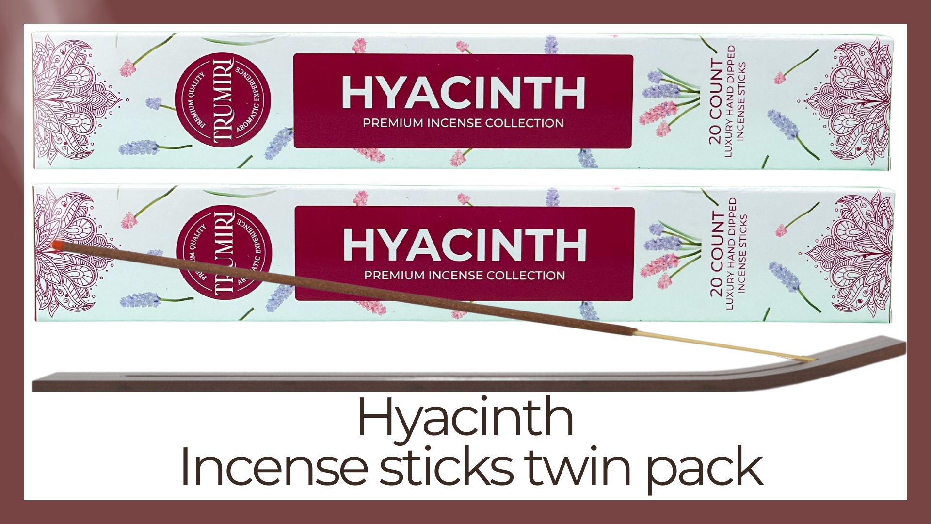 thumbnail video image 2 of Trumiri Incense Sticks - Total 40 Hyacinth Insence-Sticks - Dual Pack of 20 Insenses - Insents - Incents - Inscense - Incence - Incienso - All Natural Incense Sticks, 2 of 10