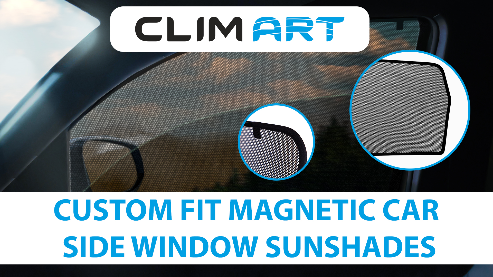 thumbnail video image 2 of CLIM ART Magnetic Car Window Shades for Chevy Bolt EV 2017-2023 – Custom-Fit Sun Blocker Curtains, Side Window Covers, Essential Car Accessories for Camping, Baby, and Privacy Protection - MS0247, 2 of 7