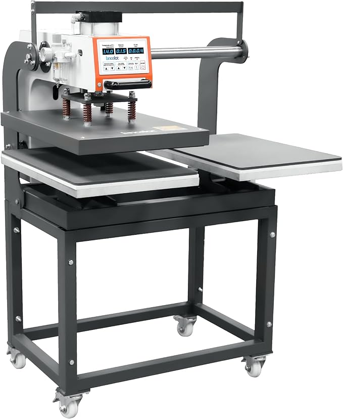 thumbnail video image 2 of Lancelot Dual Platen Heat Press Machine ,16x24 Pneumatic up Sliding Dual Platen Heat Press Machine for DTF Printing, Vinyl & Fabric, 2 of 6
