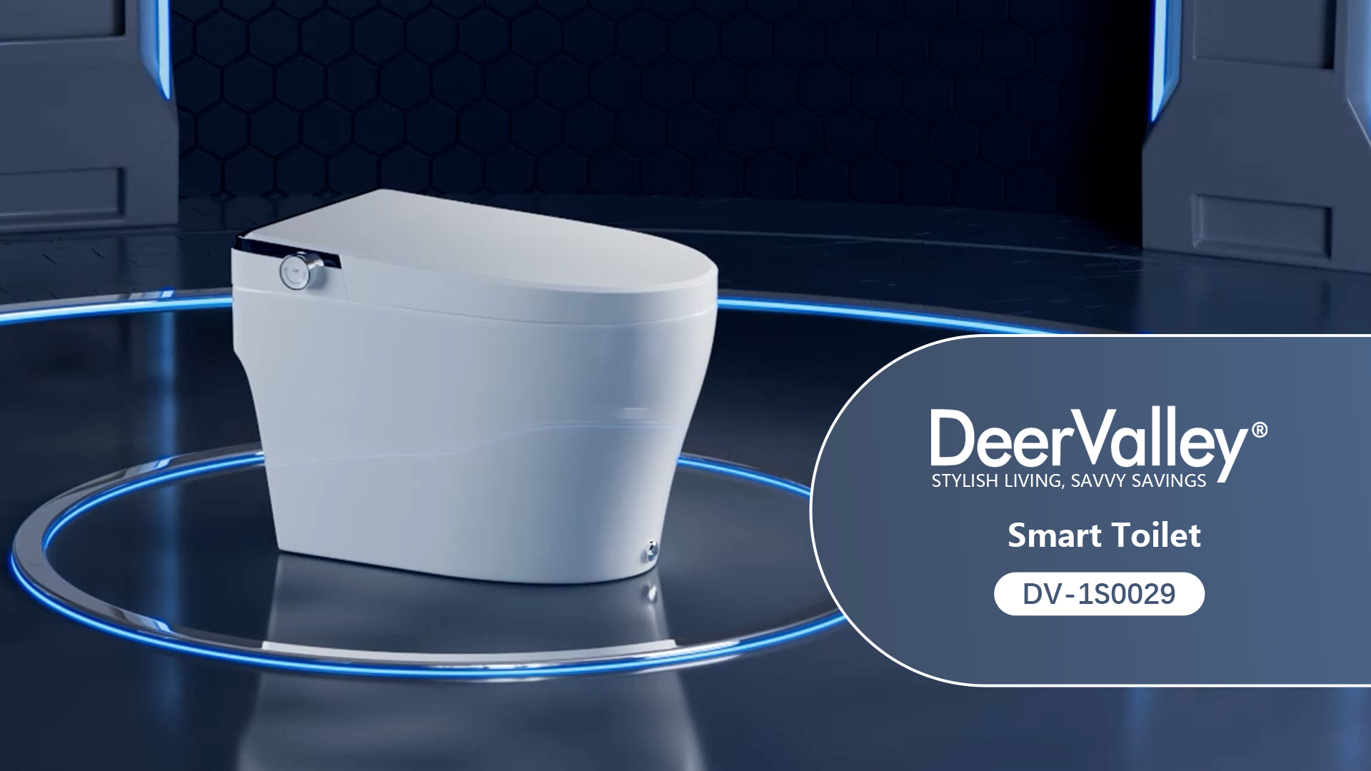 thumbnail video image 2 of Elongated Smart Toilet Bidet in White with Remote, Blackout Flush, Off-Seat Auto Flush, Heated Seat and Warm Air Dryer DV-1S0029, 2 of 14