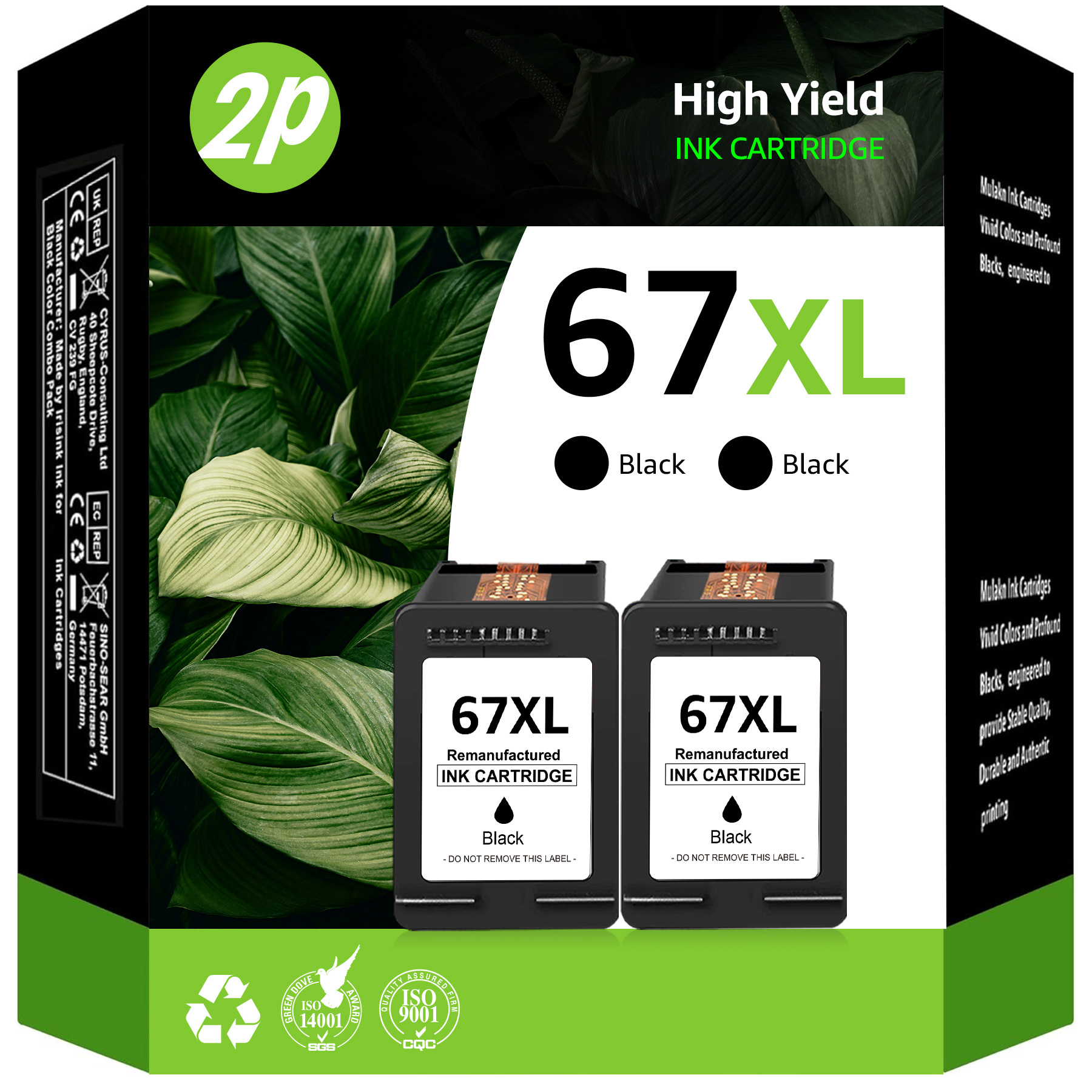 thumbnail video image 2 of 67XL Black Ink Cartridges Compatible for HP 67 Black Ink Cartridges HP 2700 2752e 2742e 6000 6055e, 2 of 17