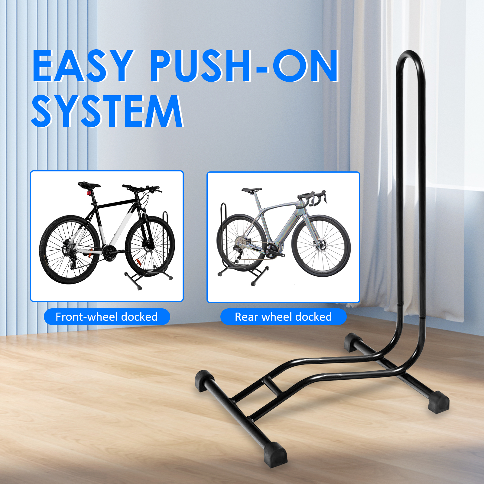 thumbnail video image 2 of Xianers Bike Stand for Garage High Strength Metal Bicycle Floor Parking Rack Bike Stands for Indoor Storage & Display L Shaped Cycling Stand valuable, 2 of 10