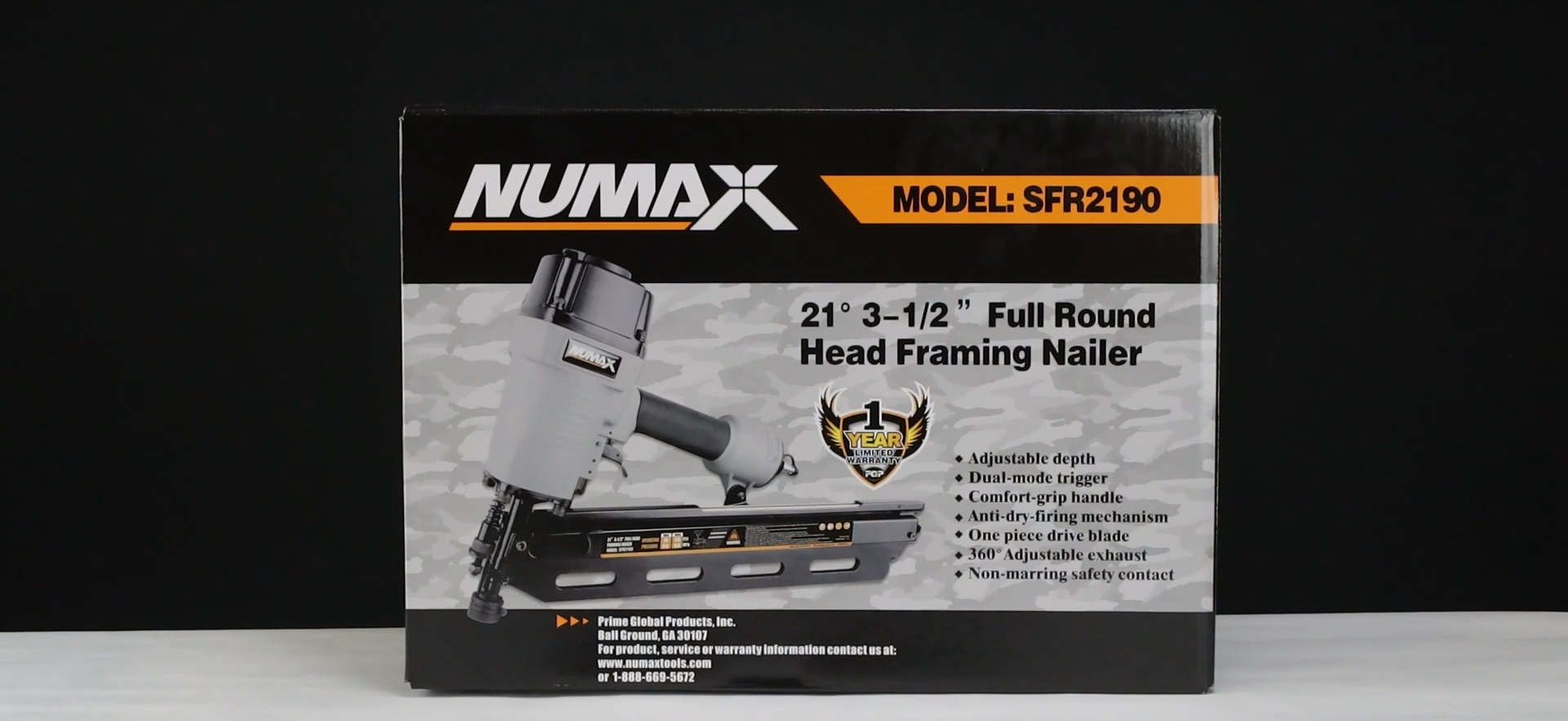 thumbnail video image 2 of Numax SFR2190 Pneumatic 21 Degree 3-1/2" Framing Nailer, 2 of 12