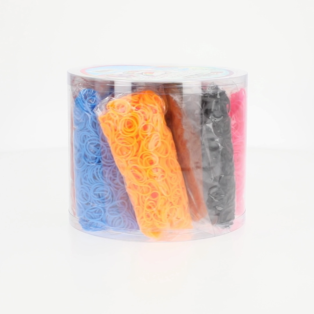 Rainbow Loom Neon Jumbo Bucket with 8,000 Rubber Bands, 2 Happy