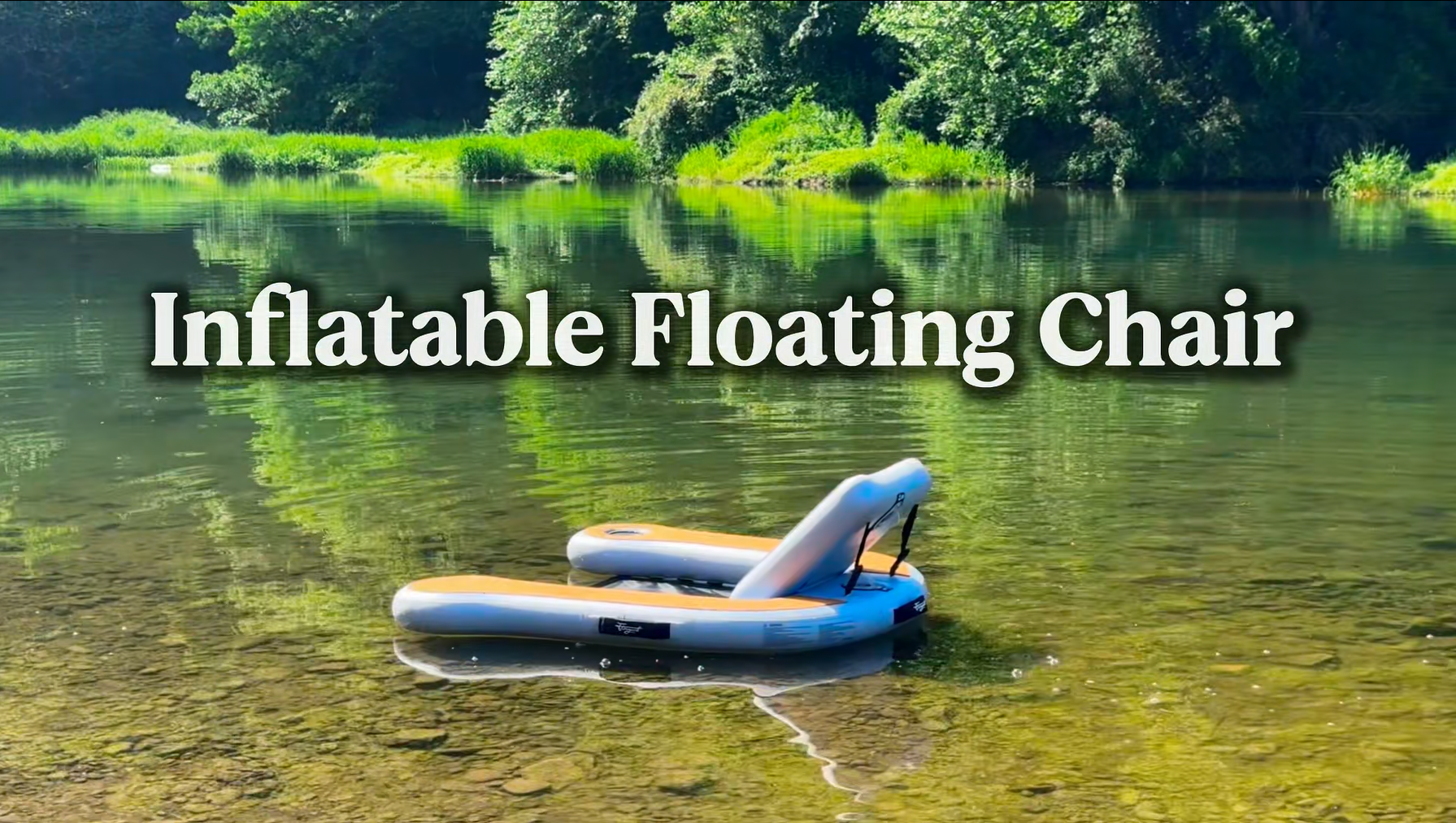 thumbnail video image 2 of Hangout Floating Chair | Inflatable Floating Chair with Built-in Cup Holder | 4.2×3.7ft Chair Floats for Adults | Inflatable Lounge Chair for Lakes, Pools, Boats | 1 Pack of Chair, 2 of 9