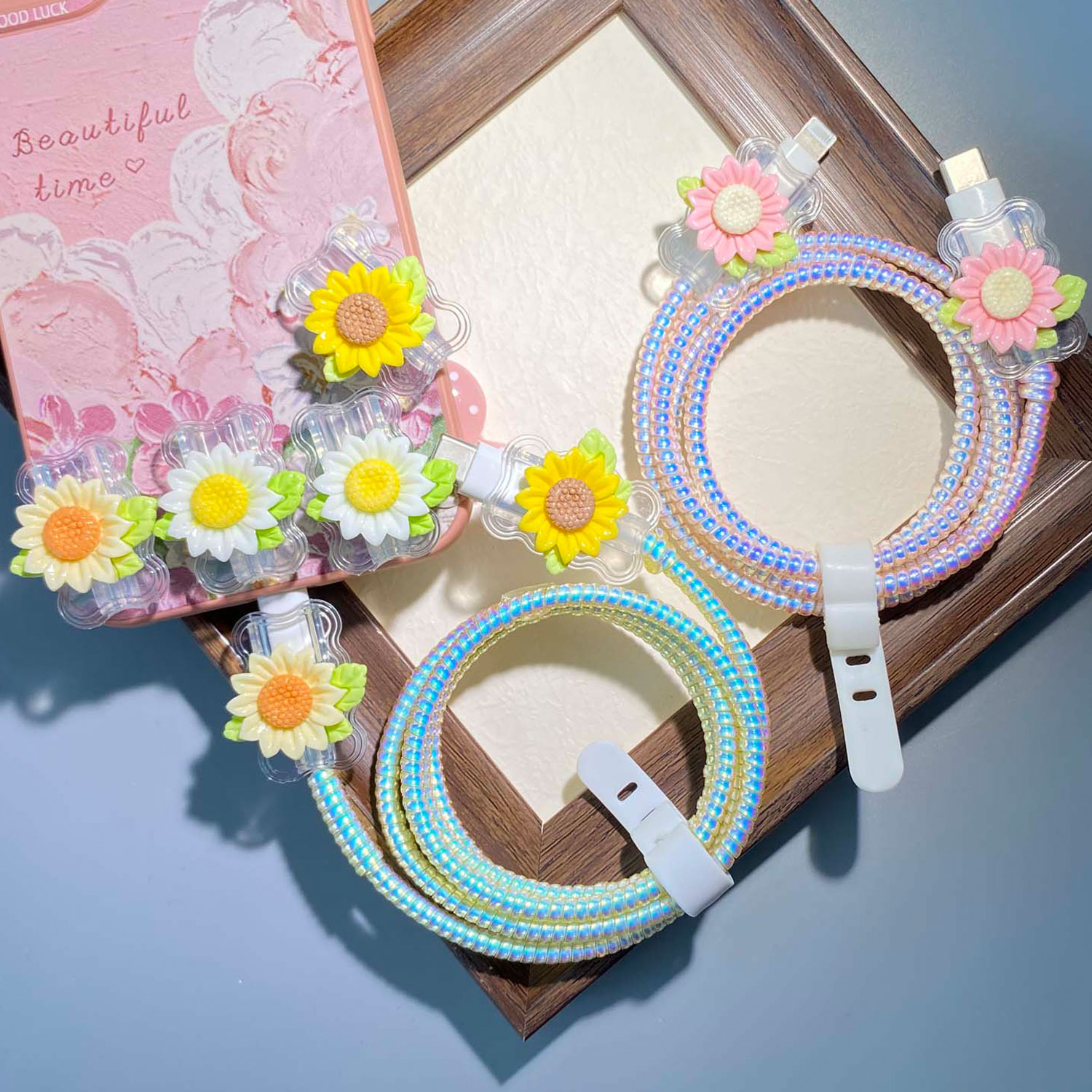 thumbnail video image 2 of Tianyeda 2Pcs Charging Cable Protectors with 1pc Spiral Protective Rope, 2 of 6