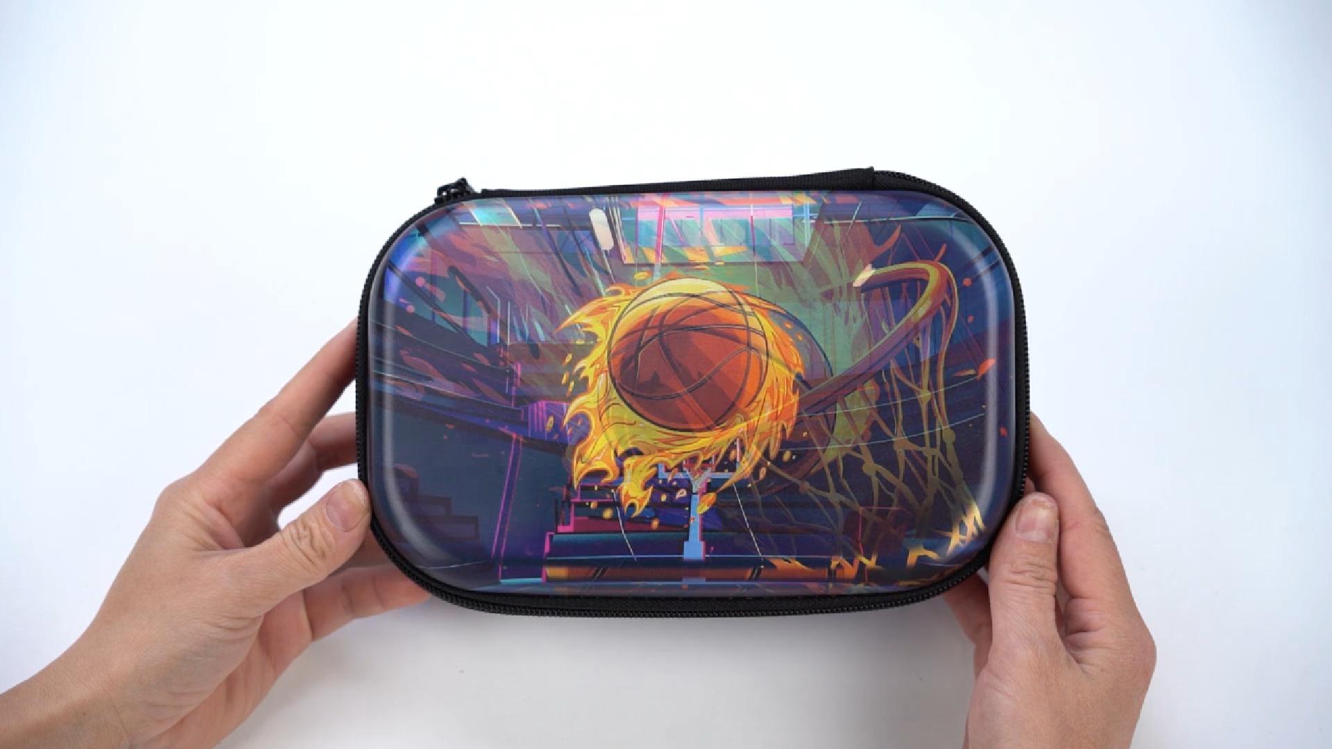 thumbnail video image 2 of ZIPIT 3D Pencil Box for Boys | Lenticular Pencil Case for School | Large Capacity Pencil Pouch (Basketball), 2 of 8