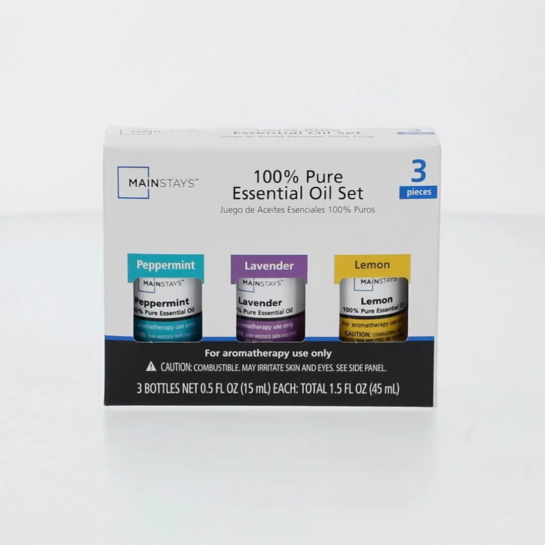 Mainstays Essential Oil Variety Pack 3x15mL including Peppermint