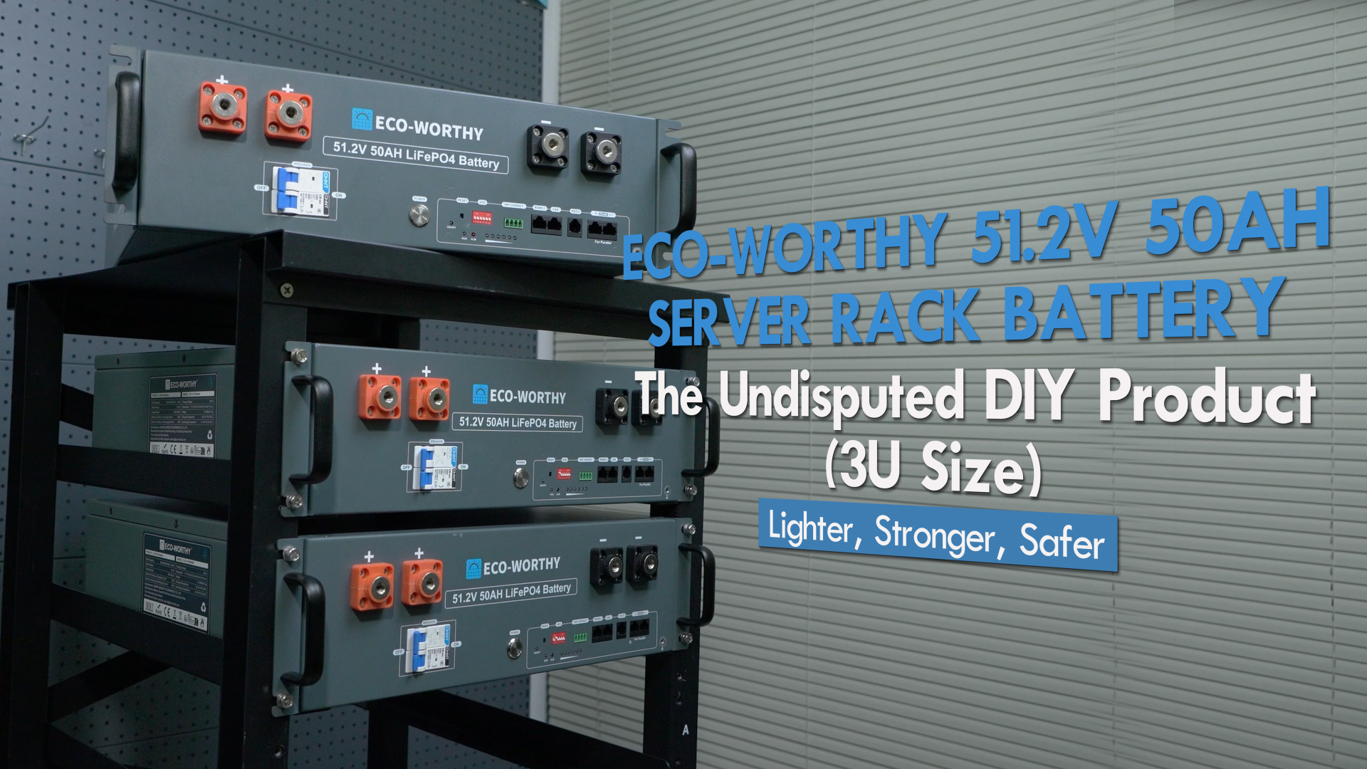 Server Rack Mounted Computer ECO-WORTHY 48V 50Ah LiFePO4 Server Rack Battery, 3U Rack-Mount Lithium ...