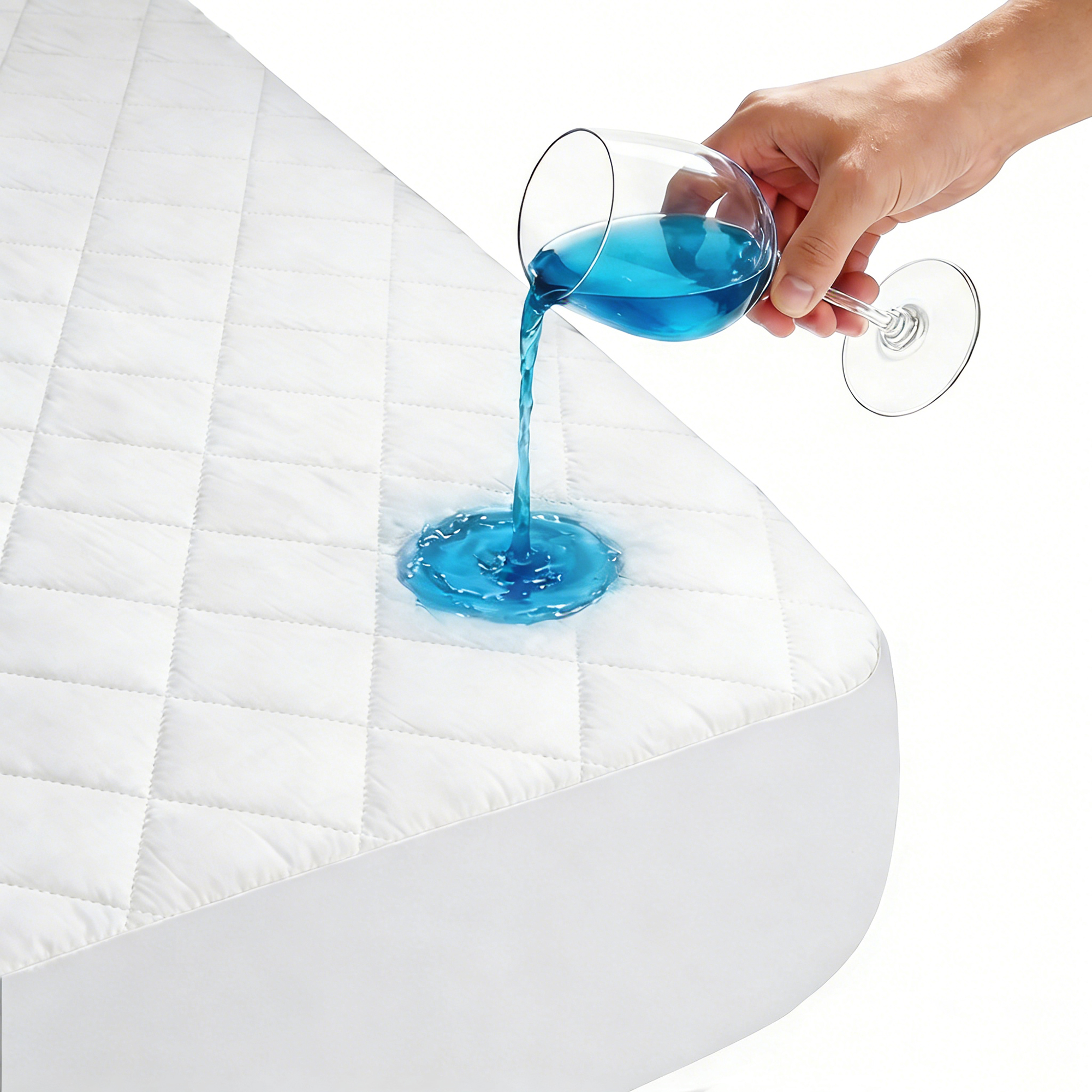 thumbnail video image 2 of Waterproof Mattress Protector Full Size, Cooling Bed Cover, Noiseless Red Soft Quilted Pad with 6-21" Deep Pocket, Cooling Breathable Protection for Home Bedroom, 2 of 8