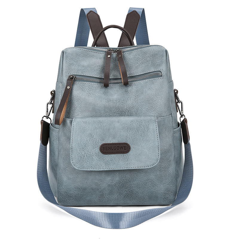 thumbnail video image 2 of PRIYAL Solid Color Simple Fashion Women's Backpack, Large Capacity Multi-functional Commuter Casual Outing Travel Bag, 2 of 15