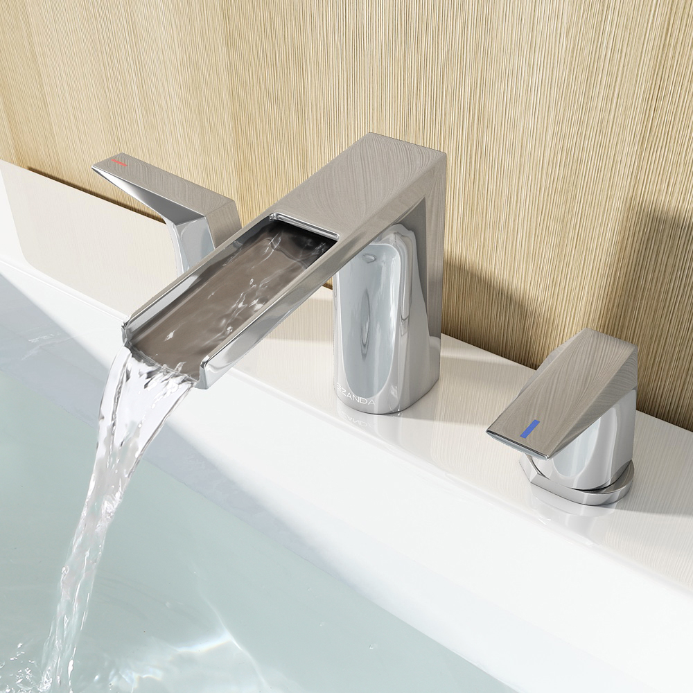 thumbnail video image 2 of EZANDA Widespread 2-handle Bathroom Faucet with Drain Assembly, Polished Chrome, 2 of 10