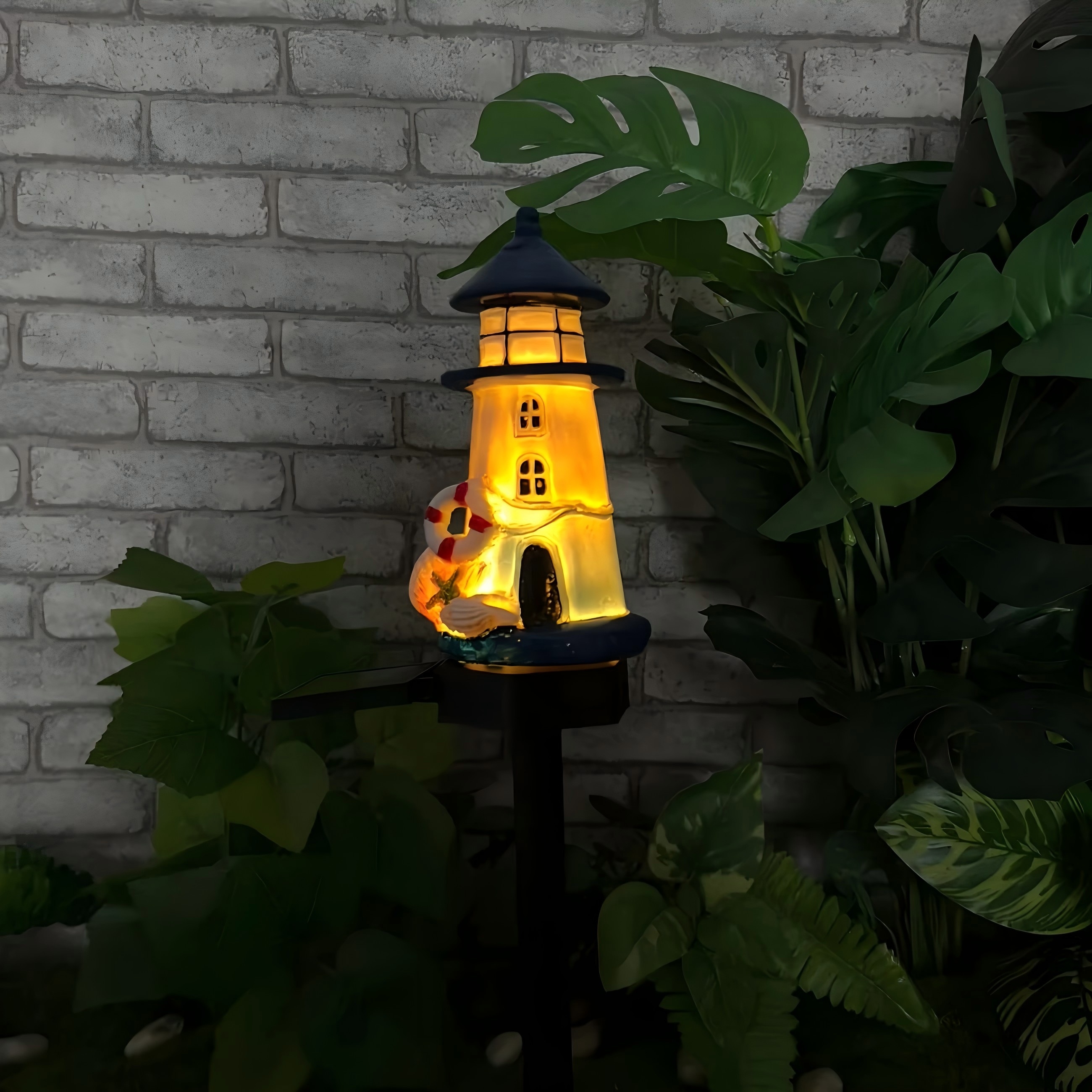 thumbnail video image 2 of Lendour Solar-Powered Outdoor light, Lighthouse Garden Light, Embedded Installation, Nautical Landscape Lighting, 2 of 8