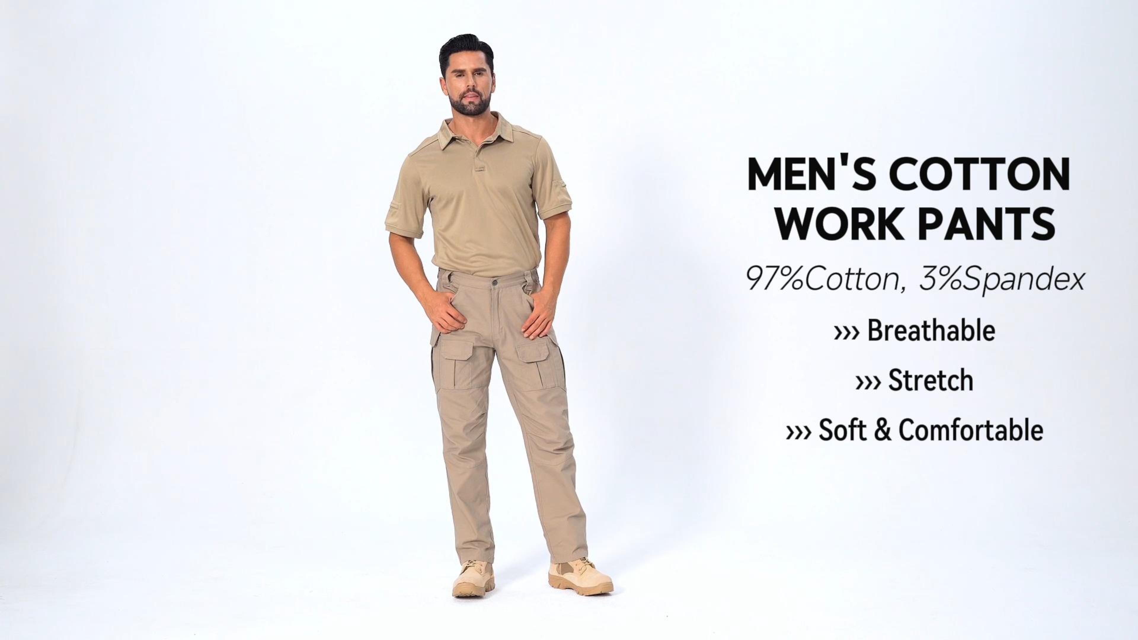 thumbnail video image 2 of MANSDOUR Men's Cargo Pants Cargo Lightweight Water-resistant Work Outdoor Hiking Pants Navy Blue 32x30, 2 of 8