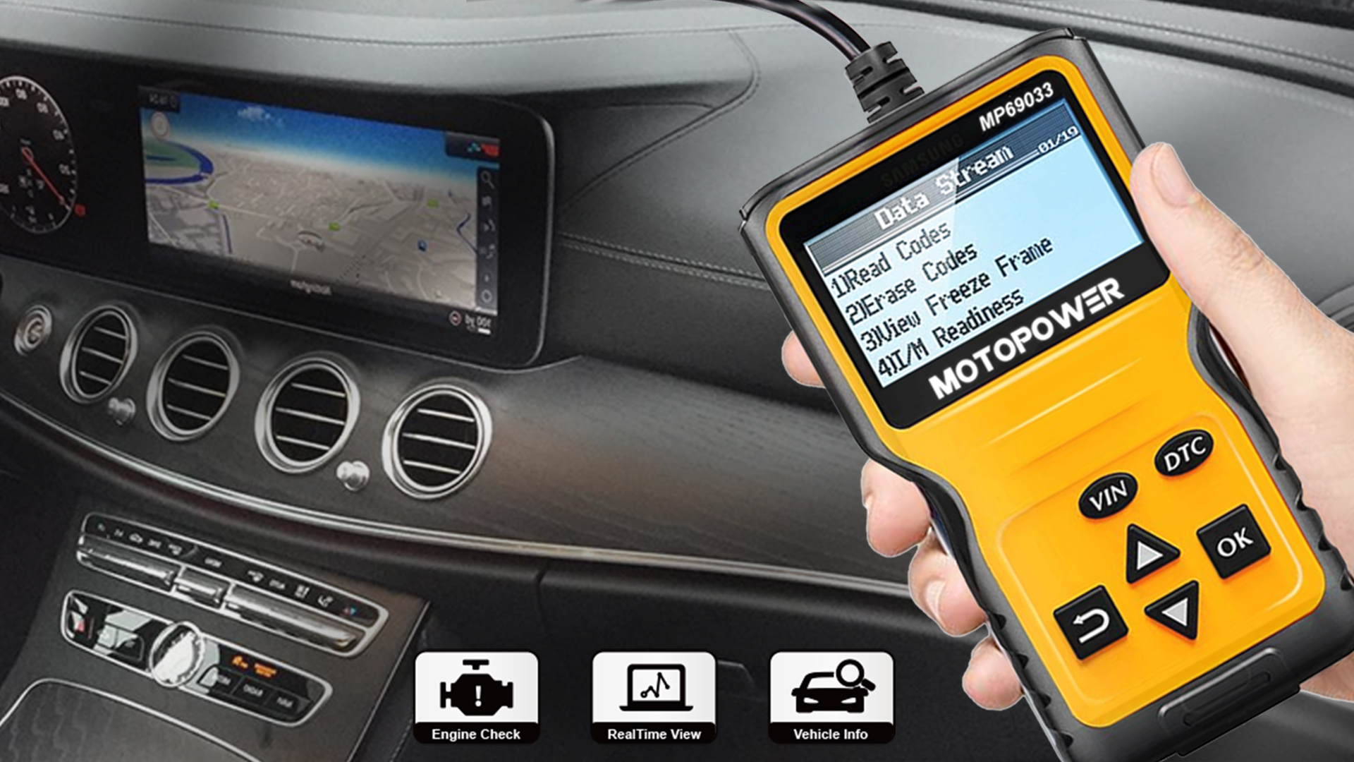 thumbnail video image 2 of MOTOPOWER Car OBD2 Code Reader OBD2 Scanner Engine Fault Code Reader Car Diagnostic Scan Tool, 2 of 13