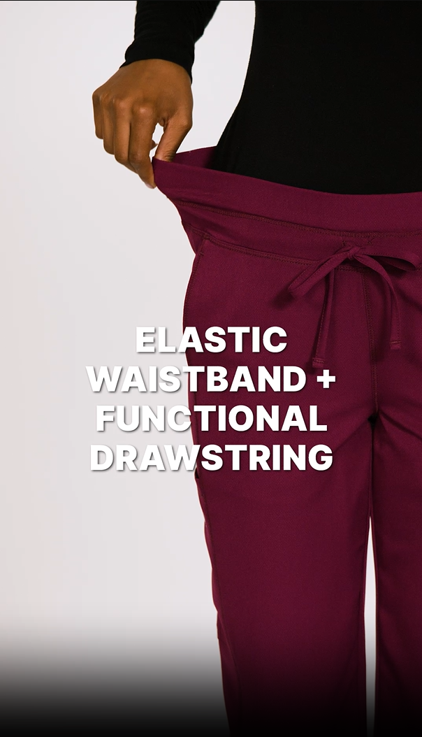 thumbnail video image 2 of Dickies Dynamix Medical Scrubs Pant for Women Mid Rise Straight Leg Drawstring DK130, 2 of 9