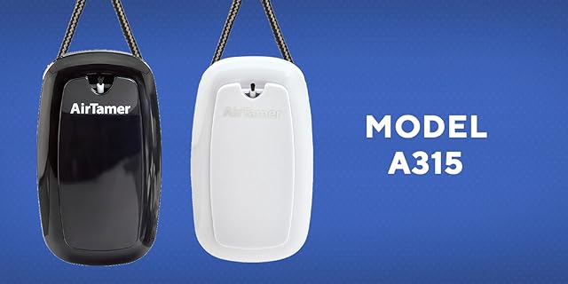 thumbnail video image 2 of AirTamer A315 Rechargeable Personal Air Purifier with Ionic Technology, Portable Wearable Air Cleaner, Black with Leather Travel Case, 2 of 10