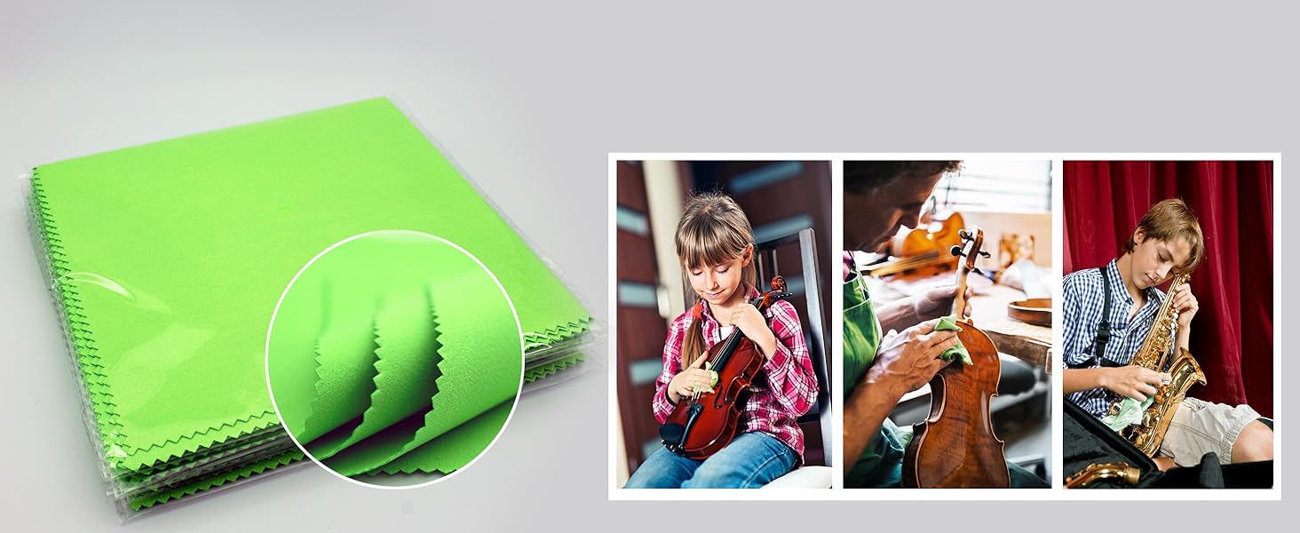 thumbnail video image 2 of AAwipes Microfiber Plush Polishing Cloths for Musical Instruments (12"X12", 12 Packs, No Logo, Blue, Yellow, Green) Premium Cleaning Cloths for Piano, Guitar, Trumpet, Saxophone, Laptop, 2 of 8