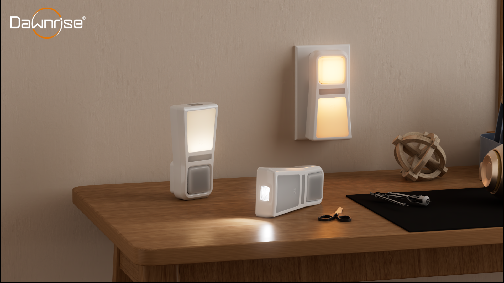 thumbnail video image 2 of Dawnrise 5-in-1 Power Failure Night Light, Multifunctional Emergency Lights, Inductive Rechargeable, 3-Pack, 2 of 8