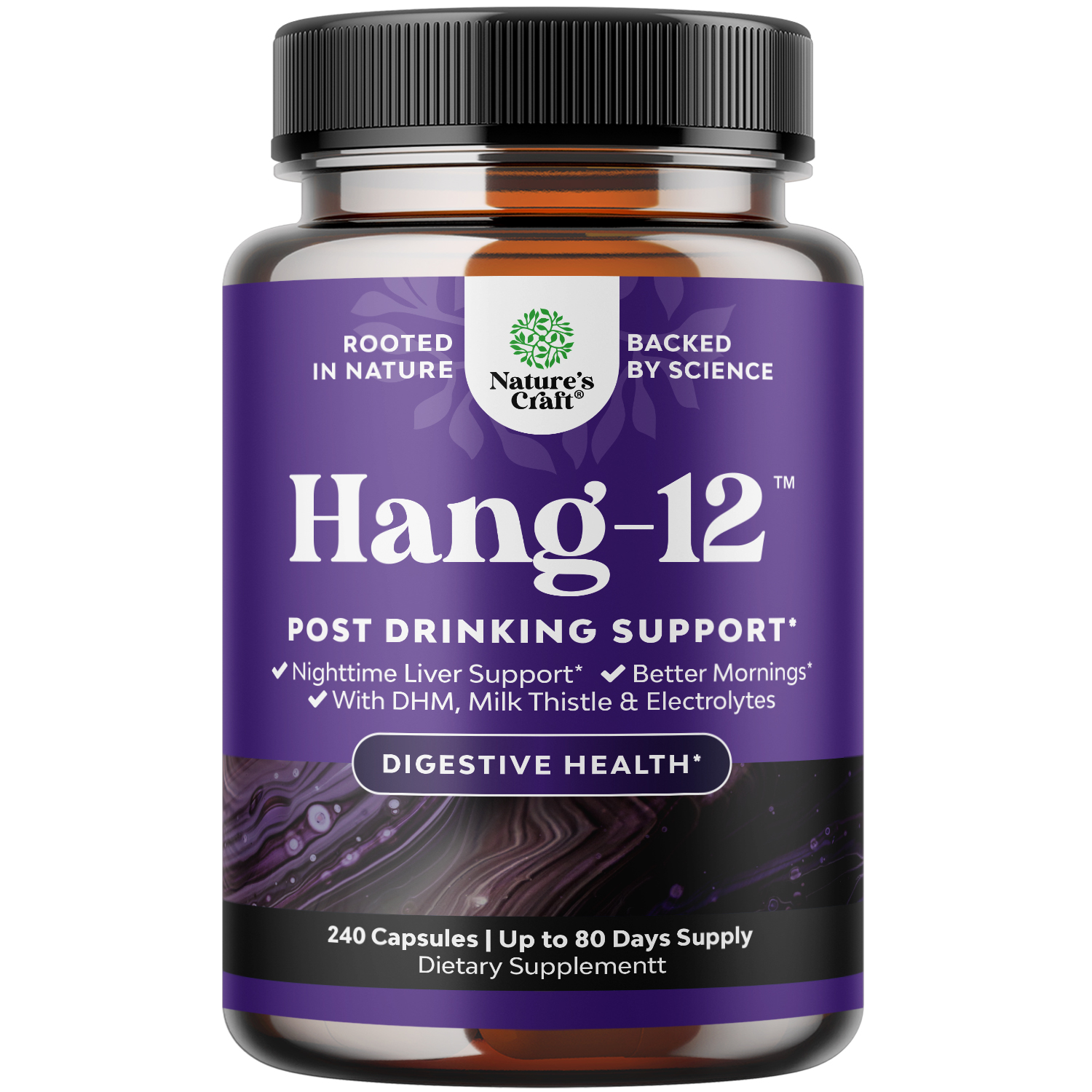 thumbnail video image 2 of Natures Craft Hang-12 DHM Liver Supplement for Rehydration and Post-Drinking Support, 240 Capsules, 2 of 9