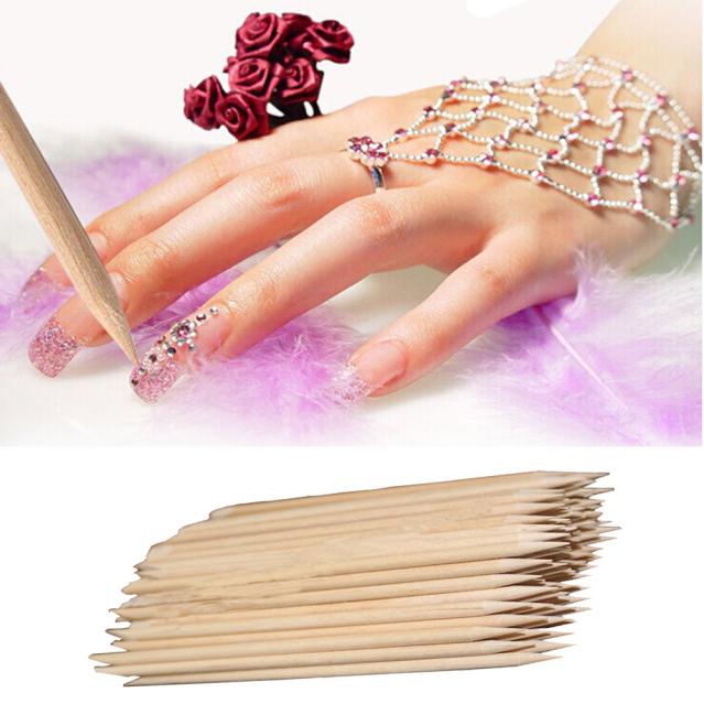 thumbnail video image 2 of 100Pcs Orange Wood Cuticle Sticks | Double-Ended Manicure/Pedicure Tools for Nail Art, Cleaning & Cuticle Care (7.4cm), 2 of 7