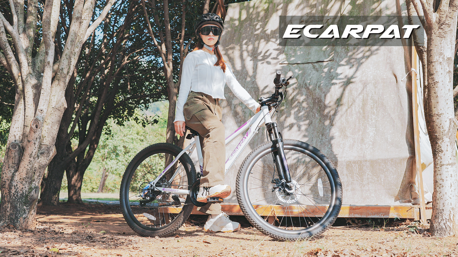 thumbnail video image 2 of Mountain Bike 24 Inch Wheels, 21-Speed Disc Brake, Women's Trail Commuter City Mountain Bikes,Female Bicycles, 15" Steel Frame Front Fork Suspension, 2 of 10