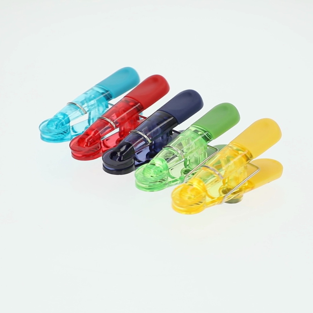 Farberware Plastic Bag Clips Set of 5 Translucent Multi-Color 0.23
