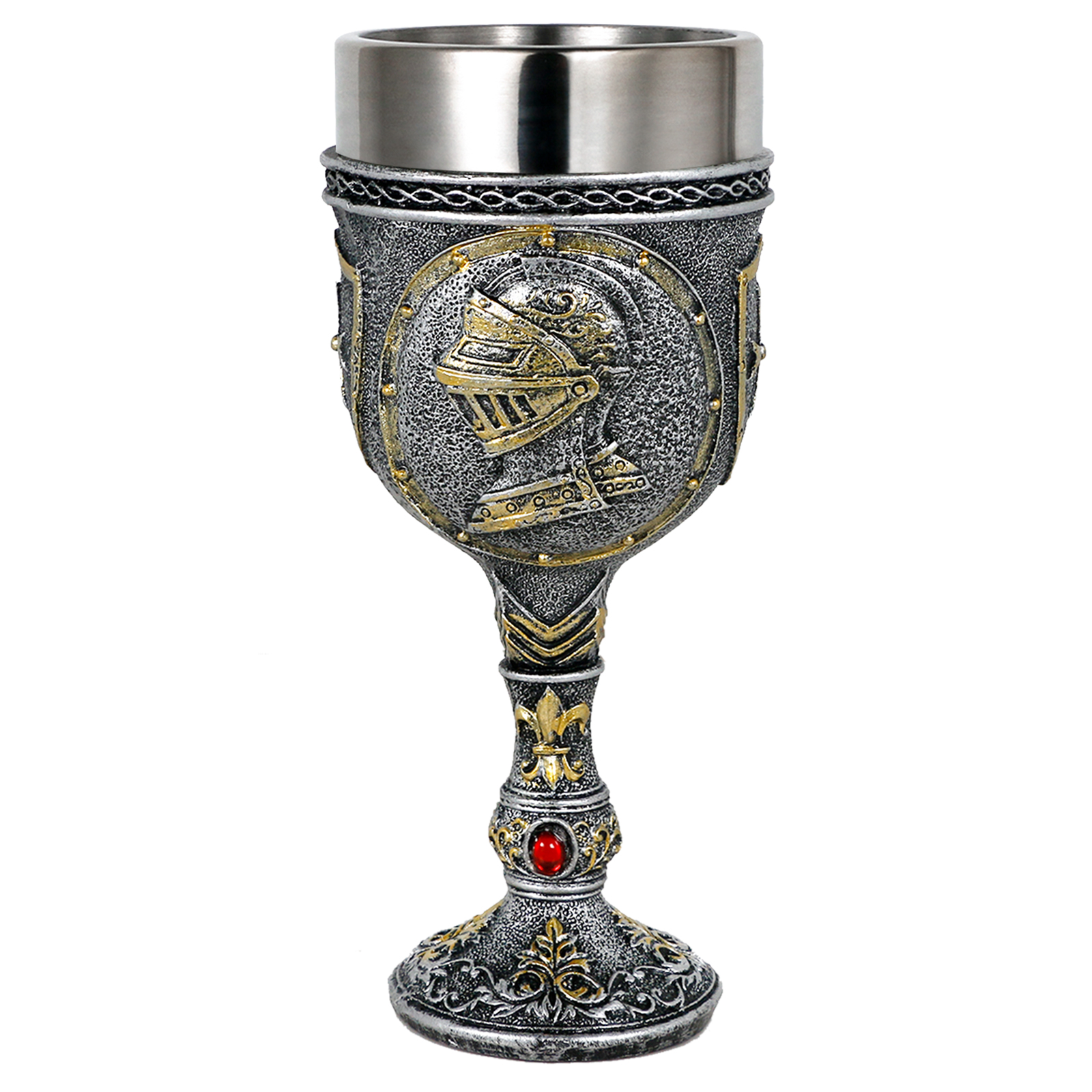 thumbnail video image 2 of alikiki Medieval Armor Knight Wine Goblet - Renaissance Royal Warrior Chalice Drinkware - 7oz Stainless Steel Drinking Cup for Middle Ages War Decor Party Birthday Father Day Gift Men Boy, 2 of 9
