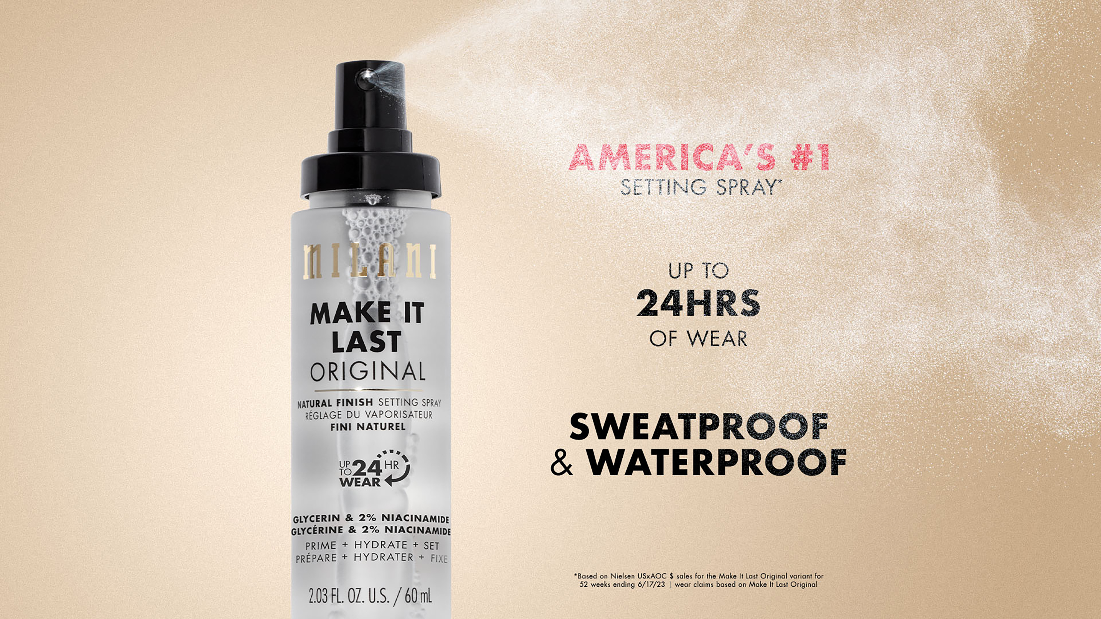 Milani, Make It Last Setting Spray, 2.03 fl oz, Natural Finish