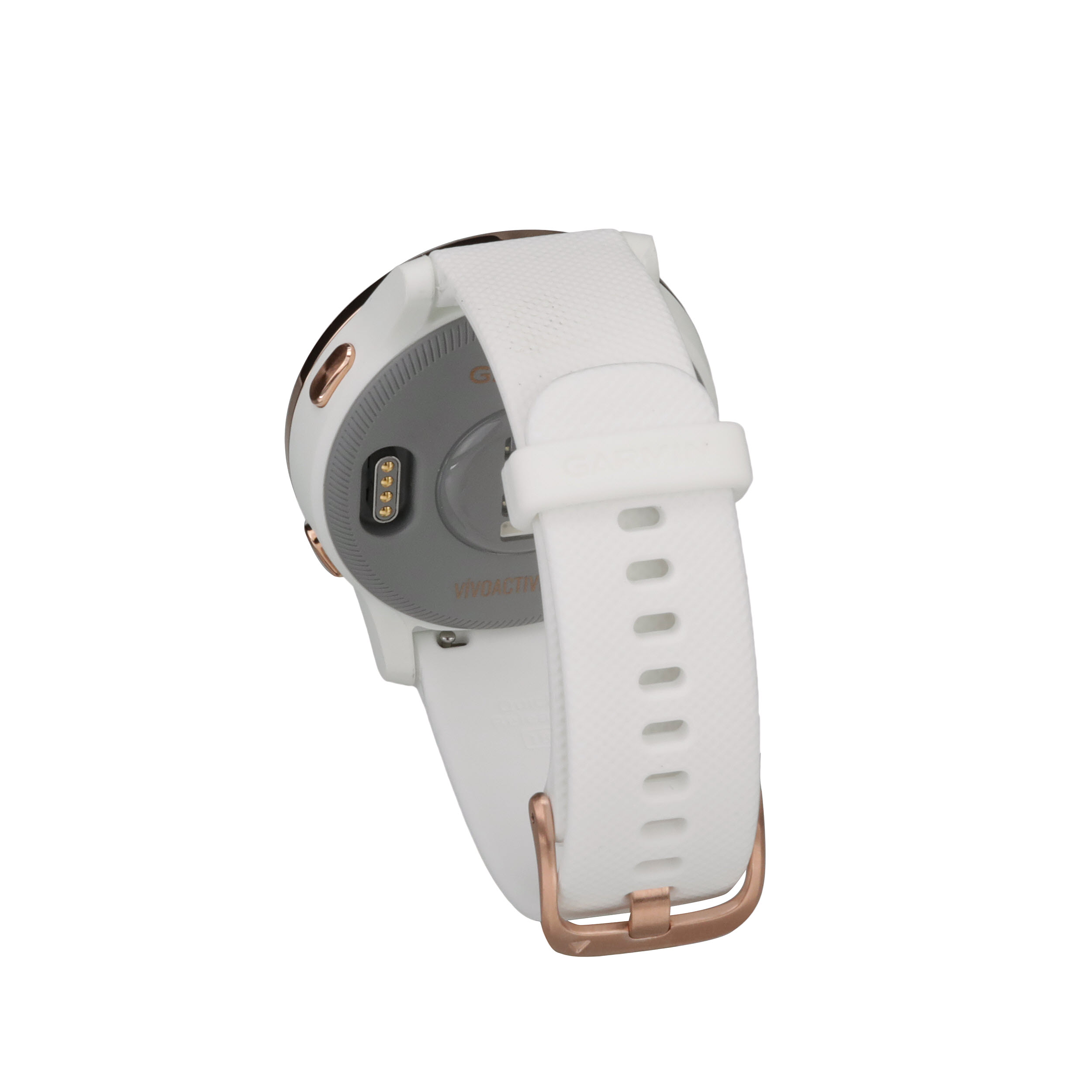 Garmin vívoactive® 4S Rose Gold Stainless Steel Bezel with White Case and  Silicone Band 