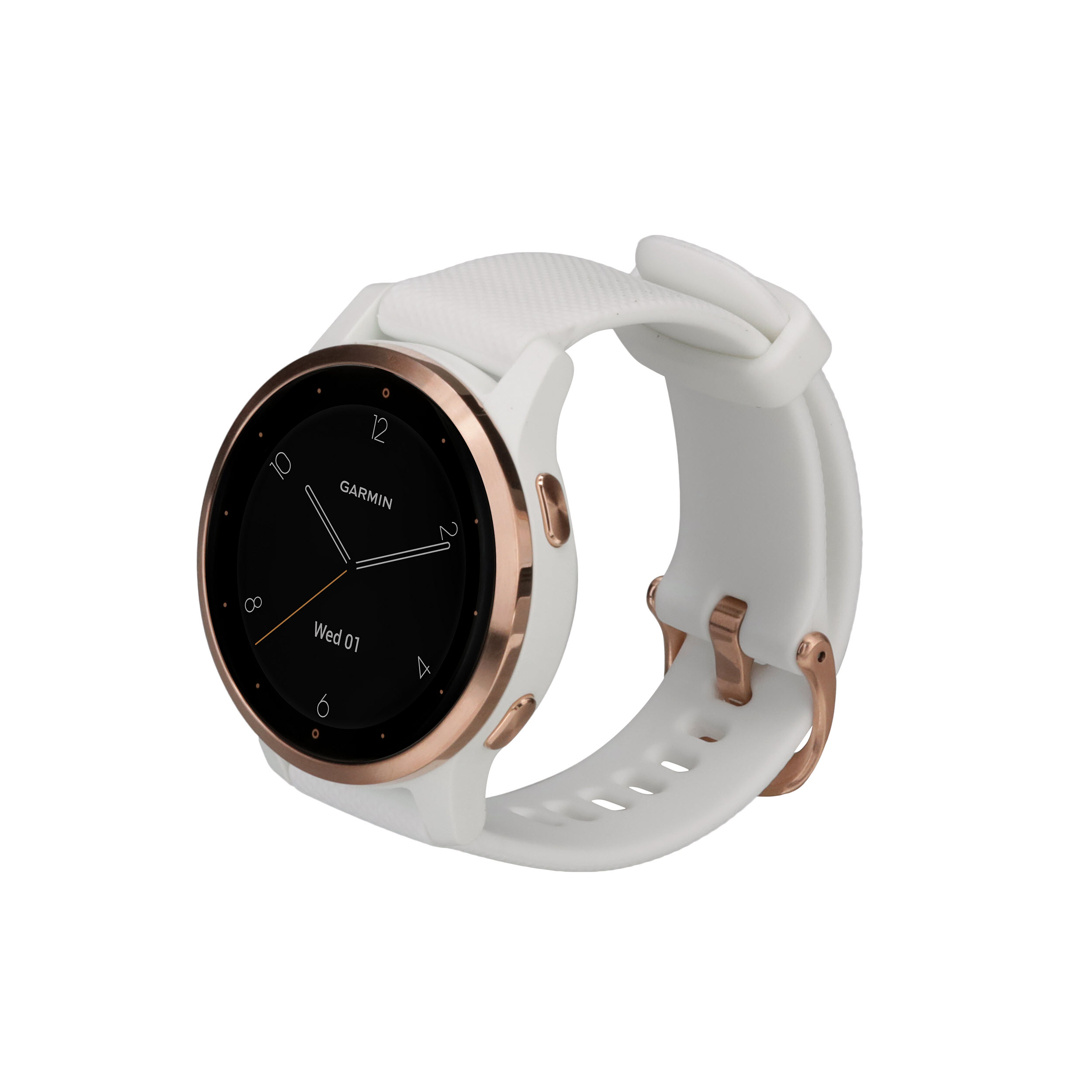  Garmin vivoactive 4S, Smaller-Sized GPS Smartwatch, Features  Music, Body Energy Monitoring, Animated Workouts, Pulse Ox Sensors, Rose  Gold with White Band : Clothing, Shoes & Jewelry