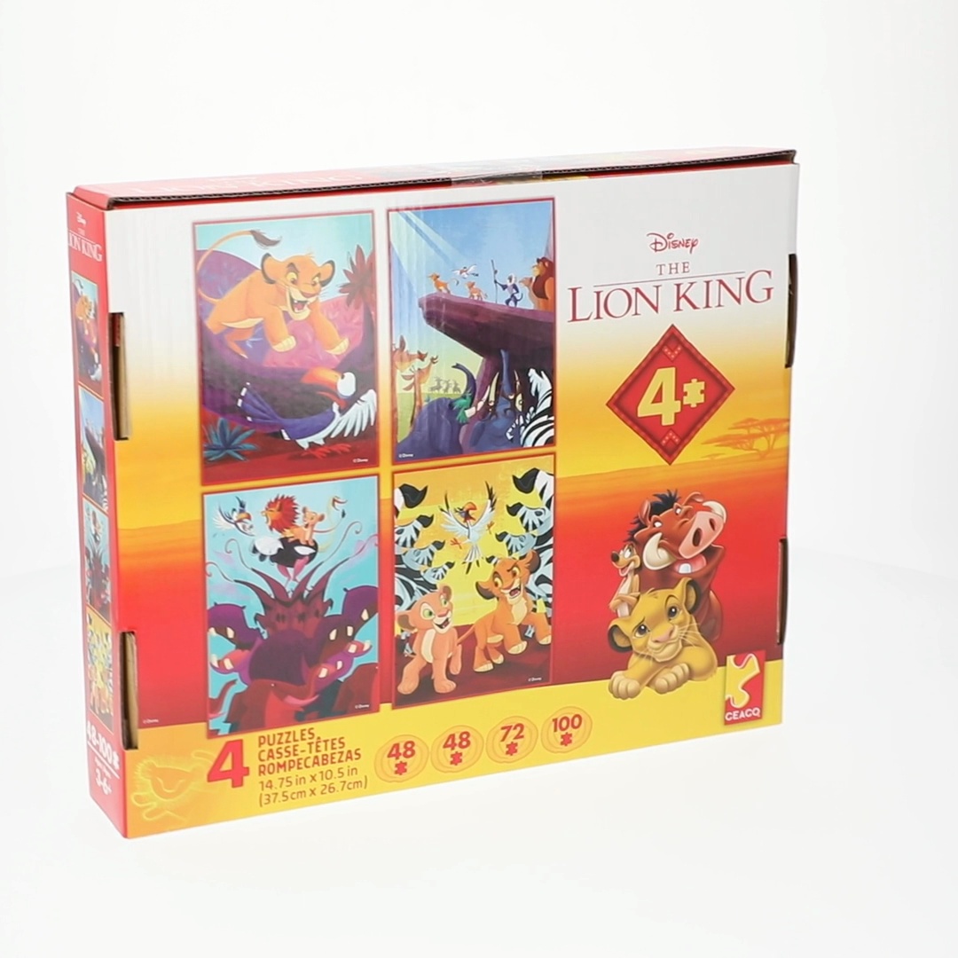 Ceaco Lion King Kids 4-in-1 Multipack Interlocking Jigsaw Puzzles