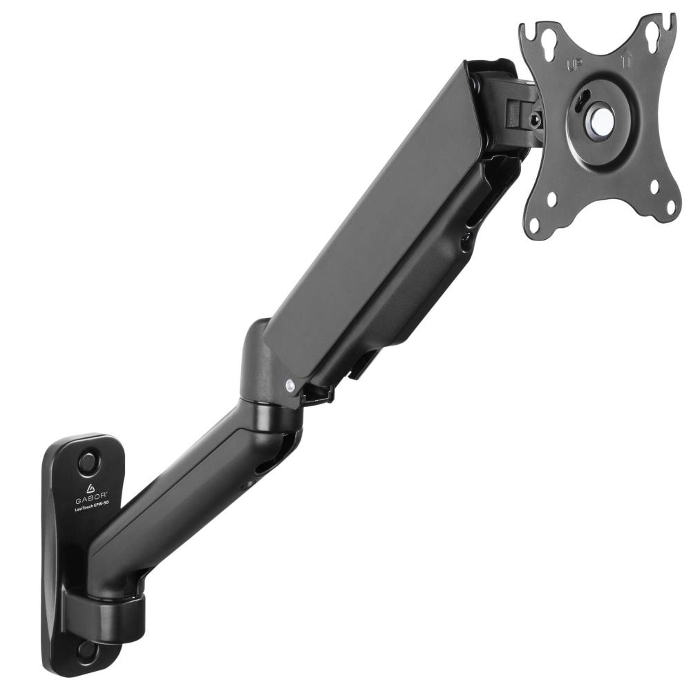 thumbnail video image 2 of Gabor Single Monitor Wall-Mount Arm, Computer Wall Mount Monitor Arm Fits 1 Screen of 17-32 Inch Displays, Gas Spring Monitor Arm with Tilt, Swivel, Rotation, Single Monitor Mount Holds up to 19.8lbs, 2 of 10